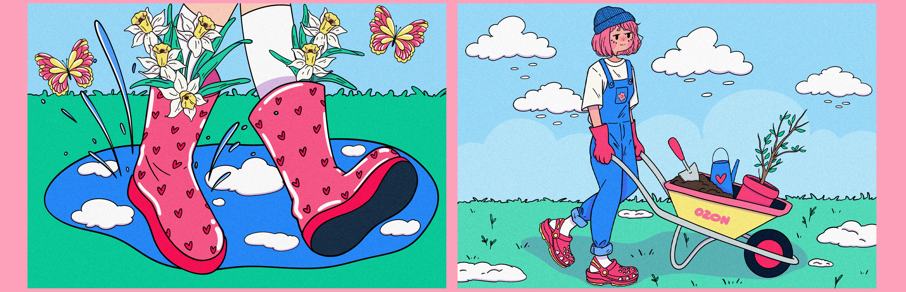 Ozon Ballon x marru.cuteart. Иллюстрации для бренда — Изображение №4 — Брендинг, Иллюстрация на Dprofile