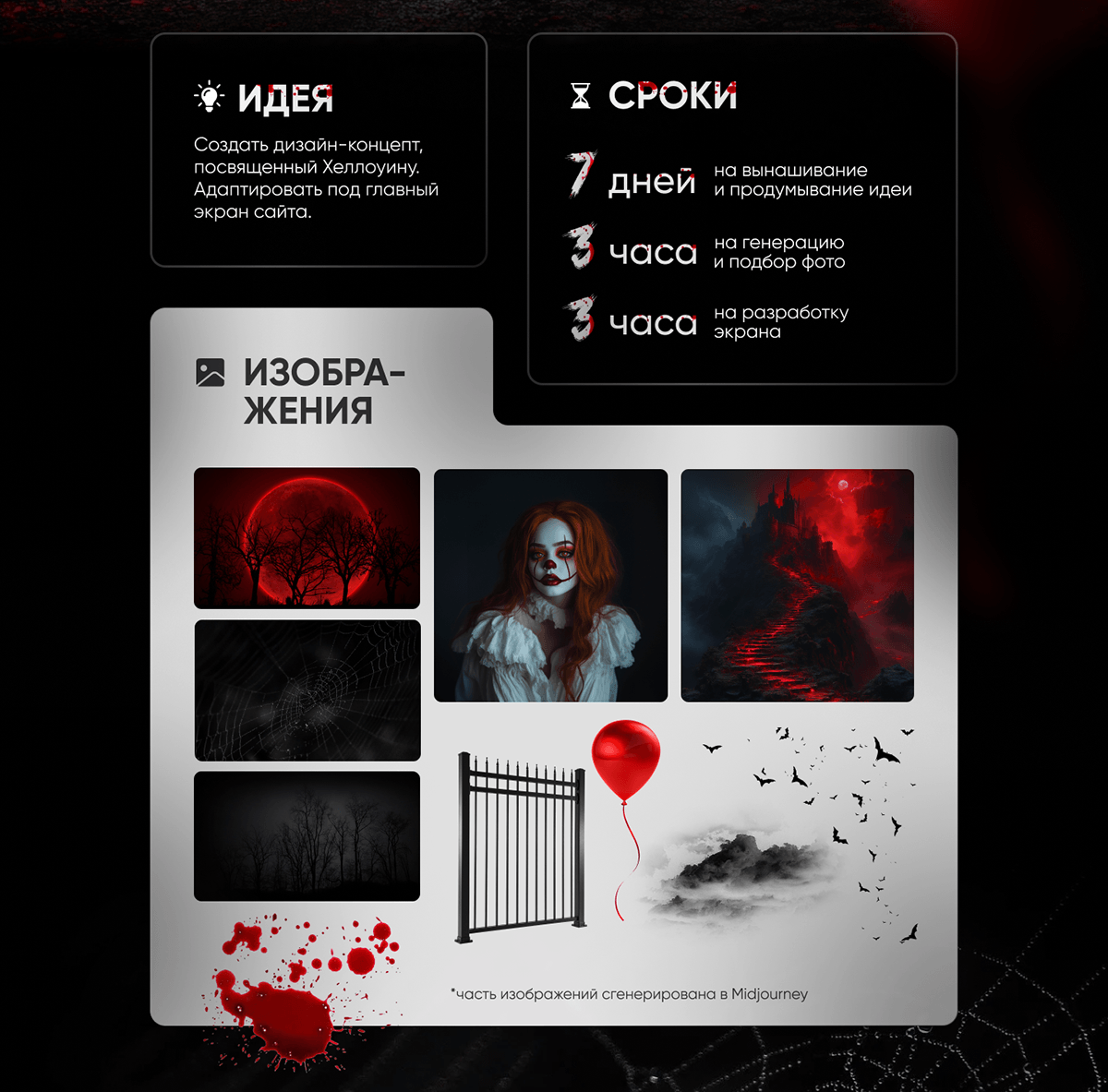 Horror / Halloween / Landing Page / Лендинг / Сайт — Изображение №2 — Интерфейсы, Графика на Dprofile