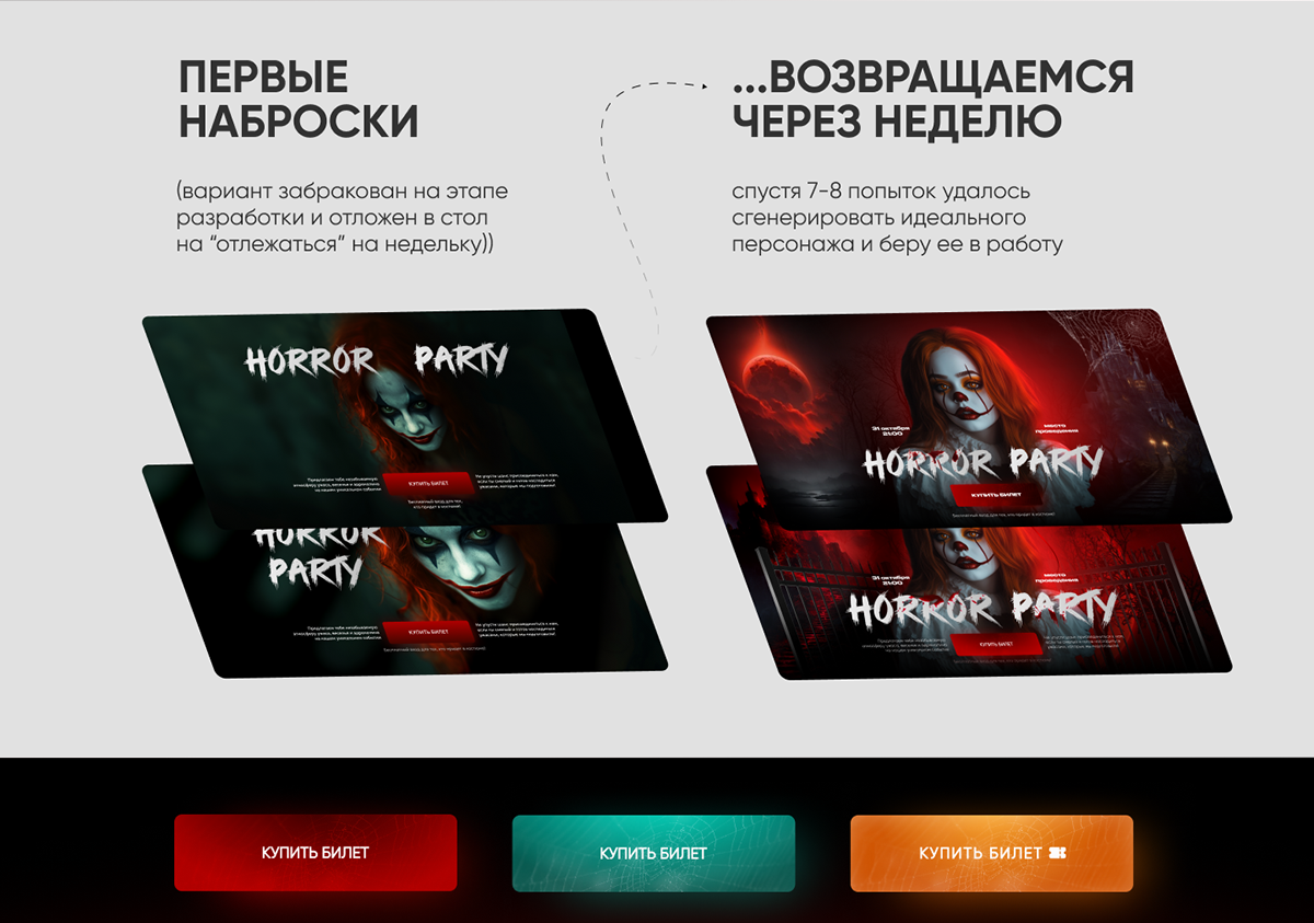 Horror / Halloween / Landing Page / Лендинг / Сайт — Изображение №3 — Интерфейсы, Графика на Dprofile