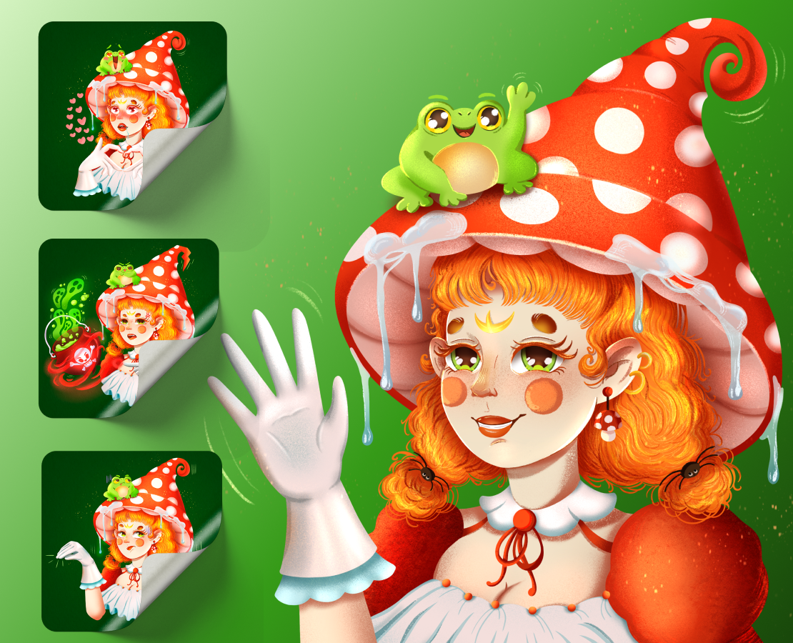 Стикеры к Хэллоуину — Иллюстрация на Dprofile