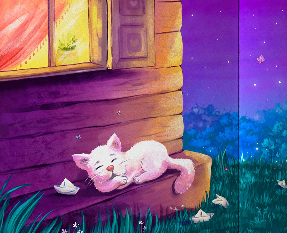 Детская книга на ночь про котёнка и щенка. на Dprofile