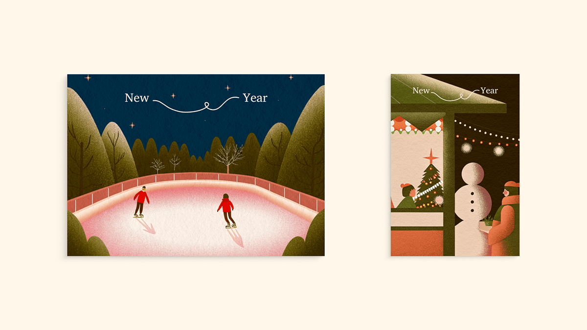 Открытки | New Year | Полиграфия | Новогодние открытки — Изображение №3 — Иллюстрация, Графика на Dprofile