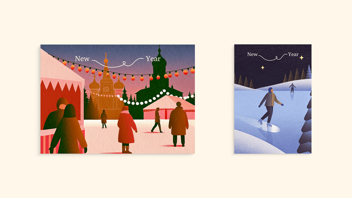 Открытки | New Year | Полиграфия | Новогодние открытки — Изображение №14 — Иллюстрация, Графика на Dprofile