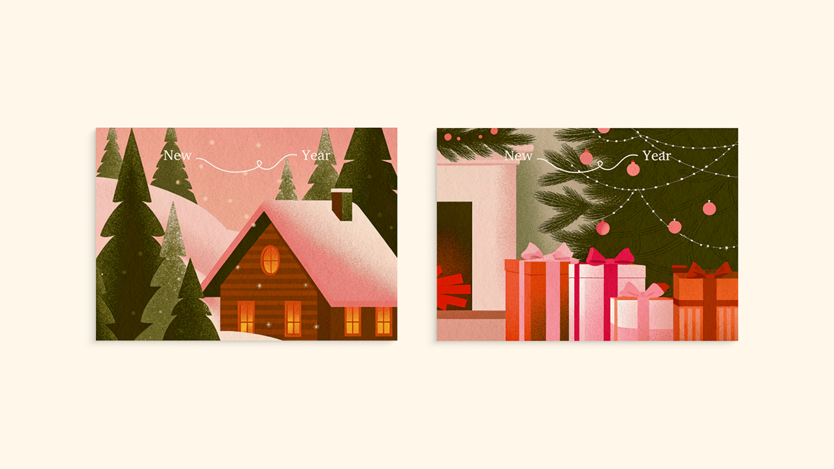 Открытки | New Year | Полиграфия | Новогодние открытки — Изображение №12 — Иллюстрация, Графика на Dprofile