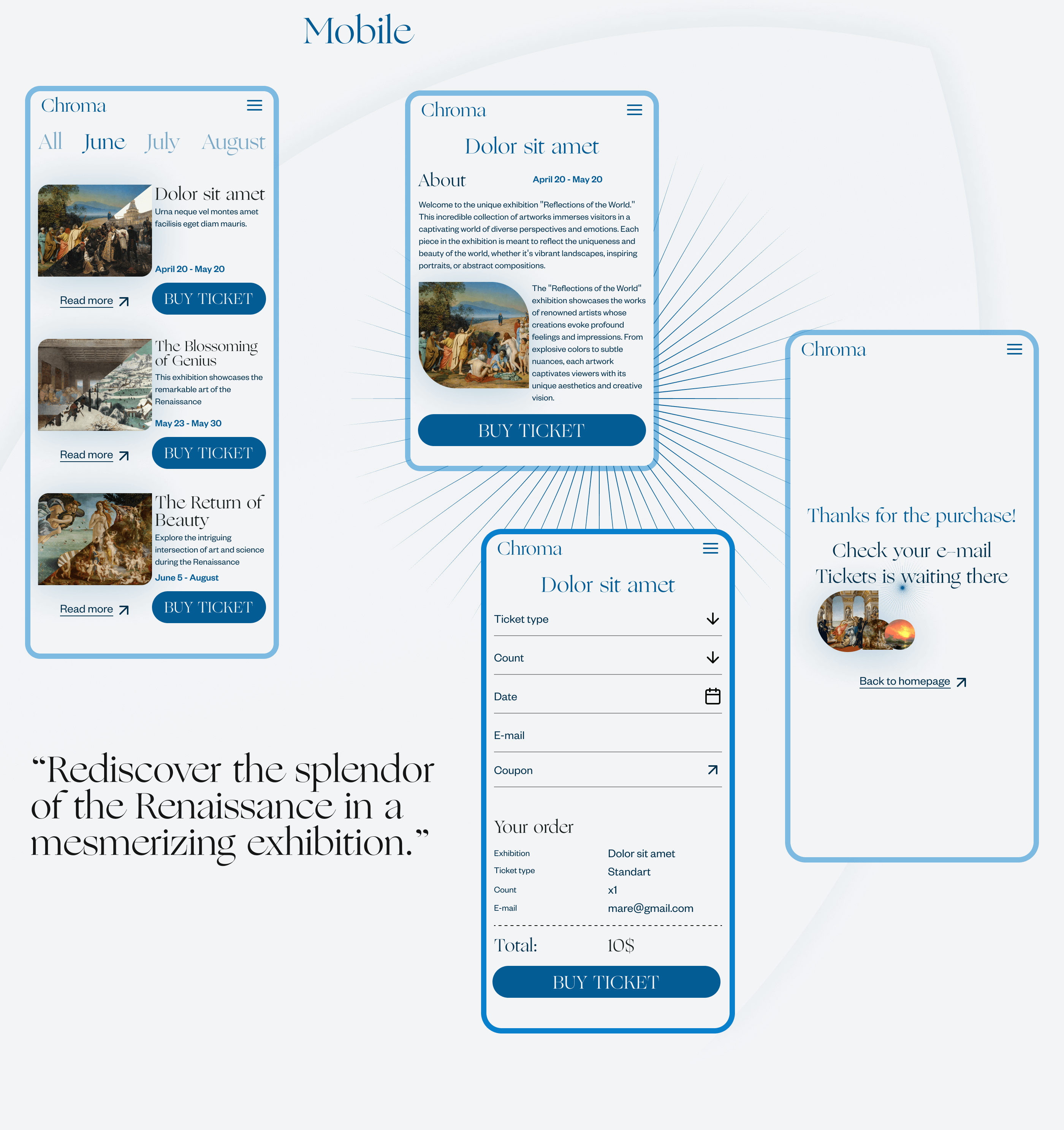 The CHROMA | Art gallery | Website concept | UI/UX — Изображение №7 — Интерфейсы на Dprofile
