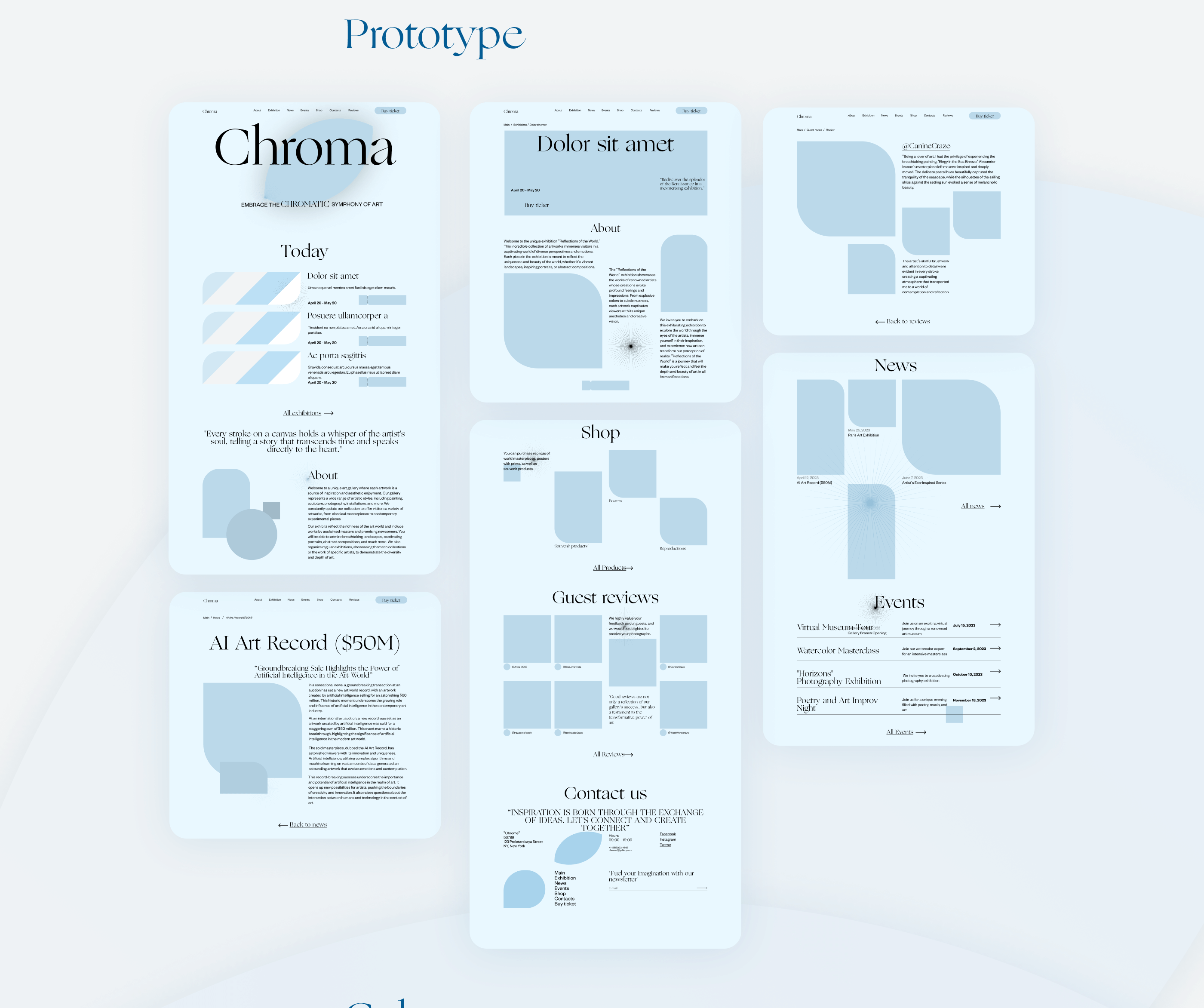 The CHROMA | Art gallery | Website concept | UI/UX — Изображение №4 — Интерфейсы на Dprofile