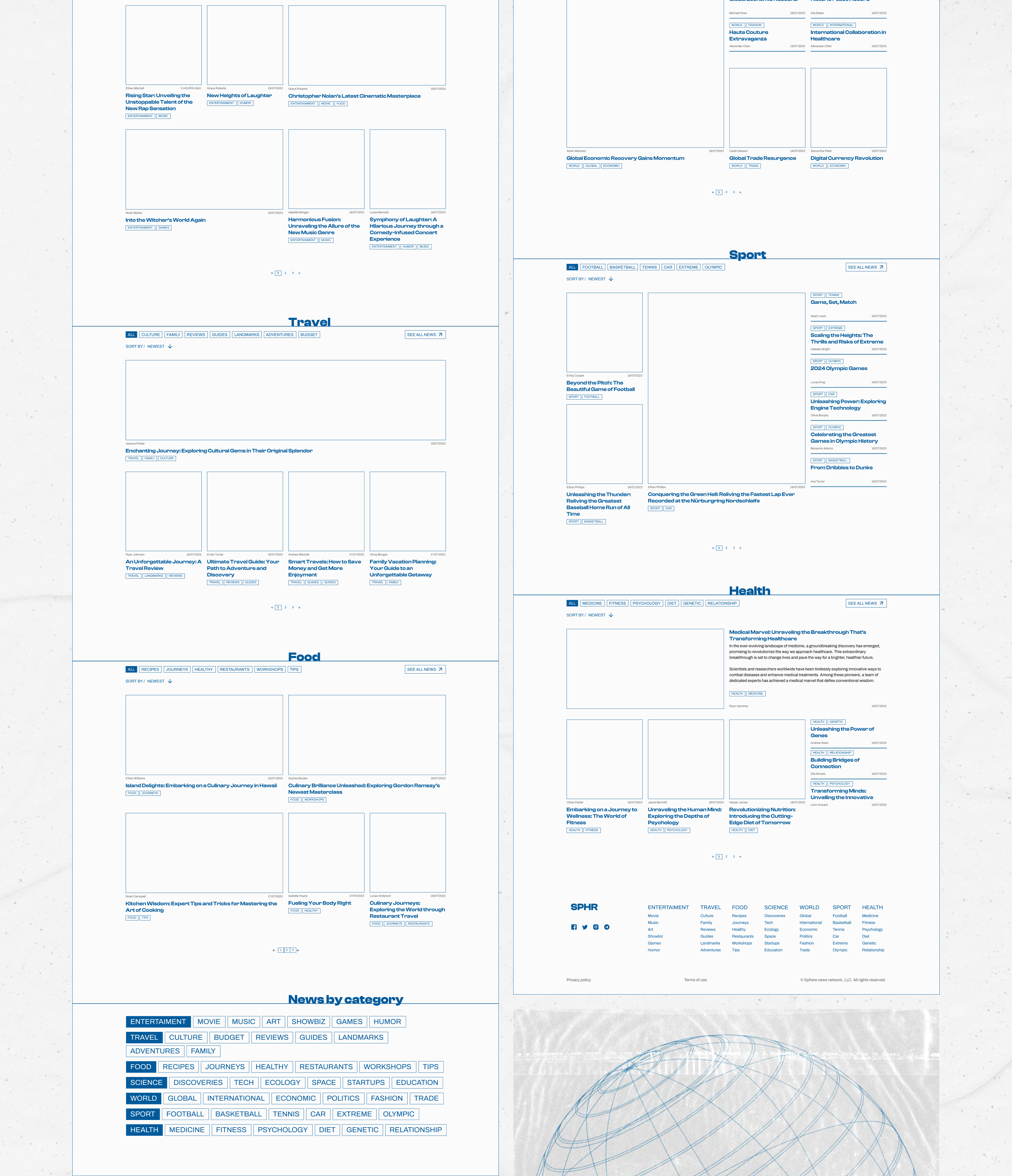 SPHERE | News website | Design concept | UI/UX — Изображение №7 — Интерфейсы, Брендинг на Dprofile