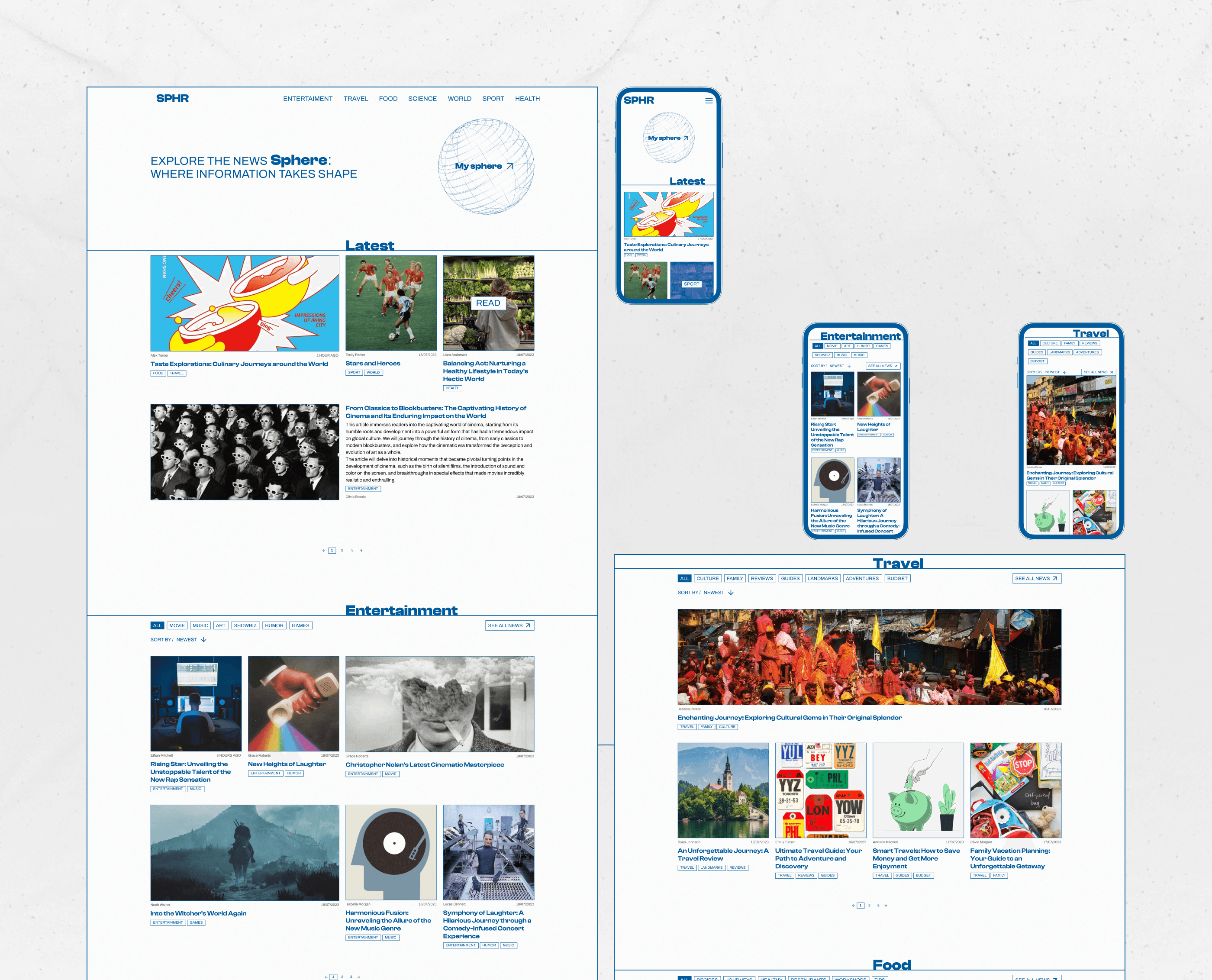 SPHERE | News website | Design concept | UI/UX — Изображение №3 — Интерфейсы, Брендинг на Dprofile