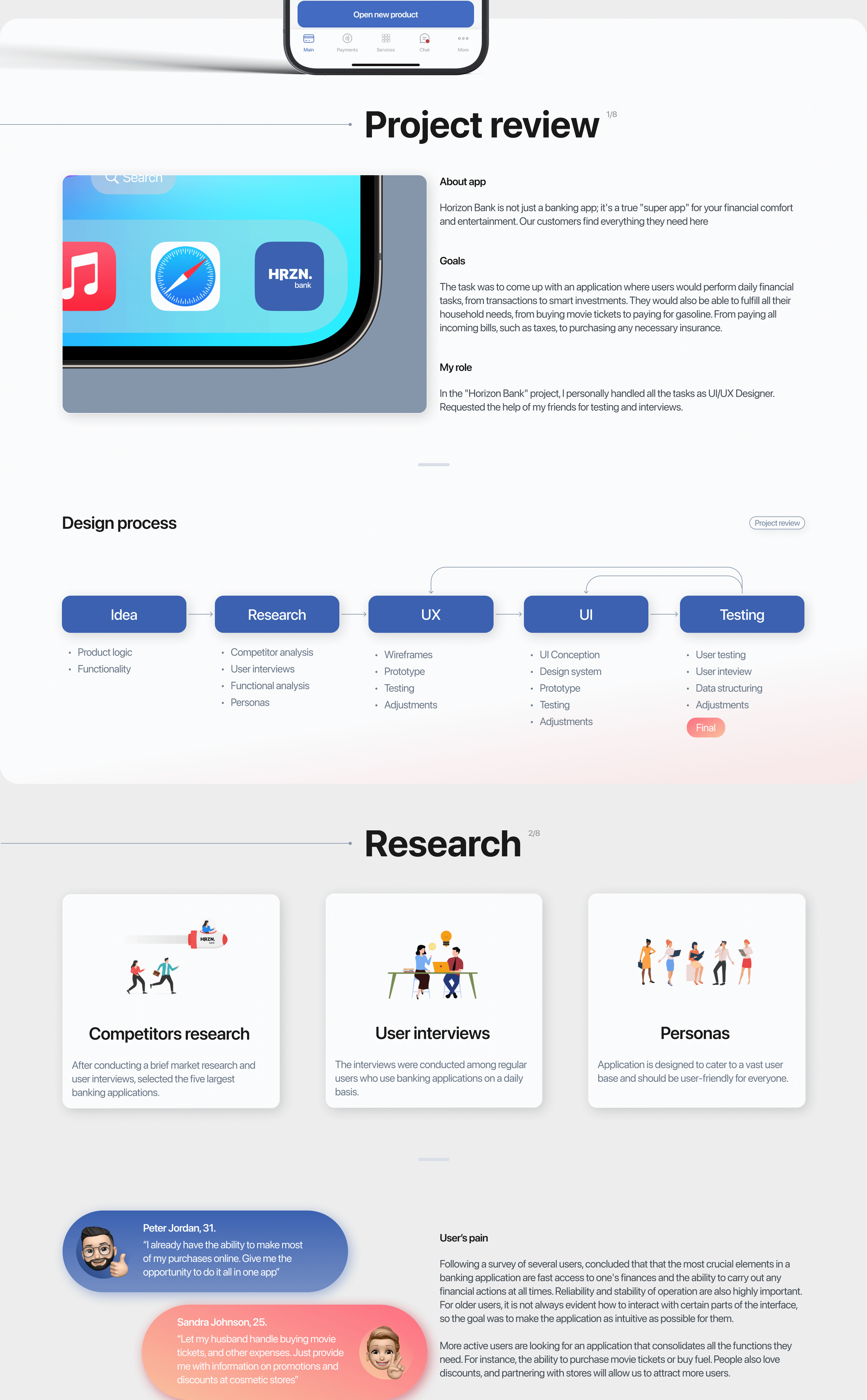 HORIZON | Banking mobile app | UI/UX — Изображение №2 — Интерфейсы на Dprofile