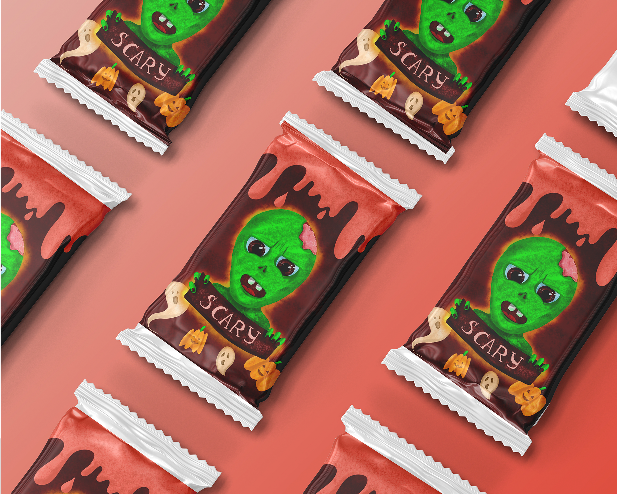 Дизайн персонажей для упаковки продуктов в стиле Halloween — Изображение №6 — Интерфейсы, Иллюстрация на Dprofile