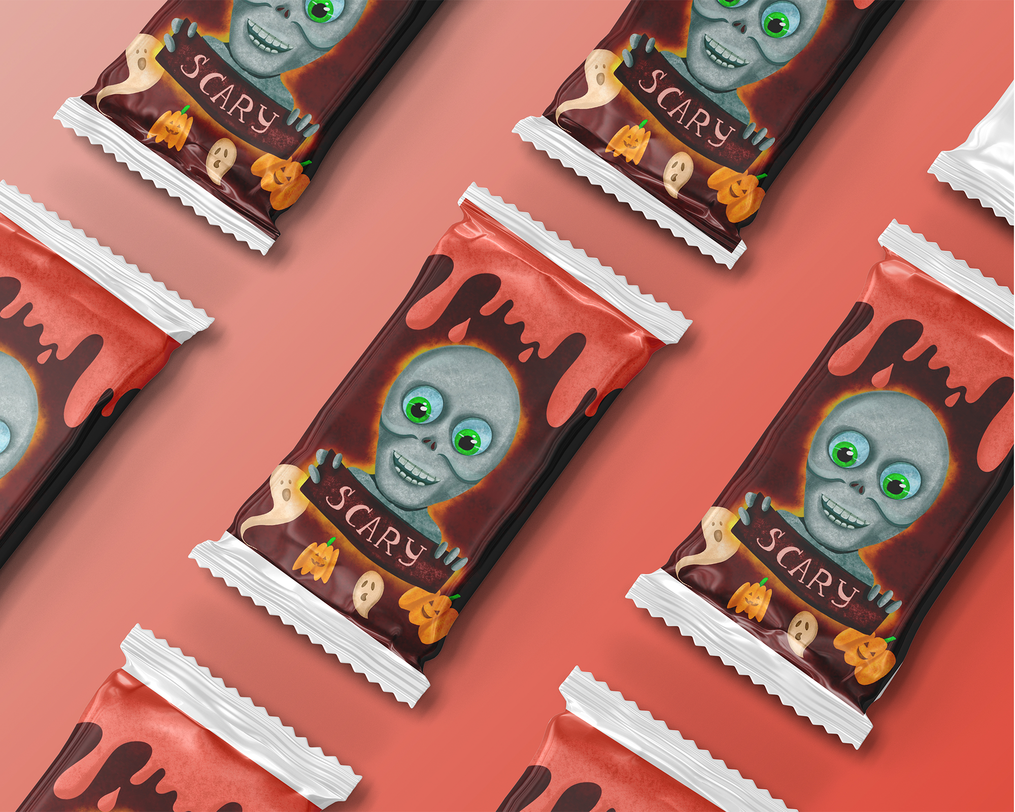 Дизайн персонажей для упаковки продуктов в стиле Halloween — Изображение №4 — Интерфейсы, Иллюстрация на Dprofile