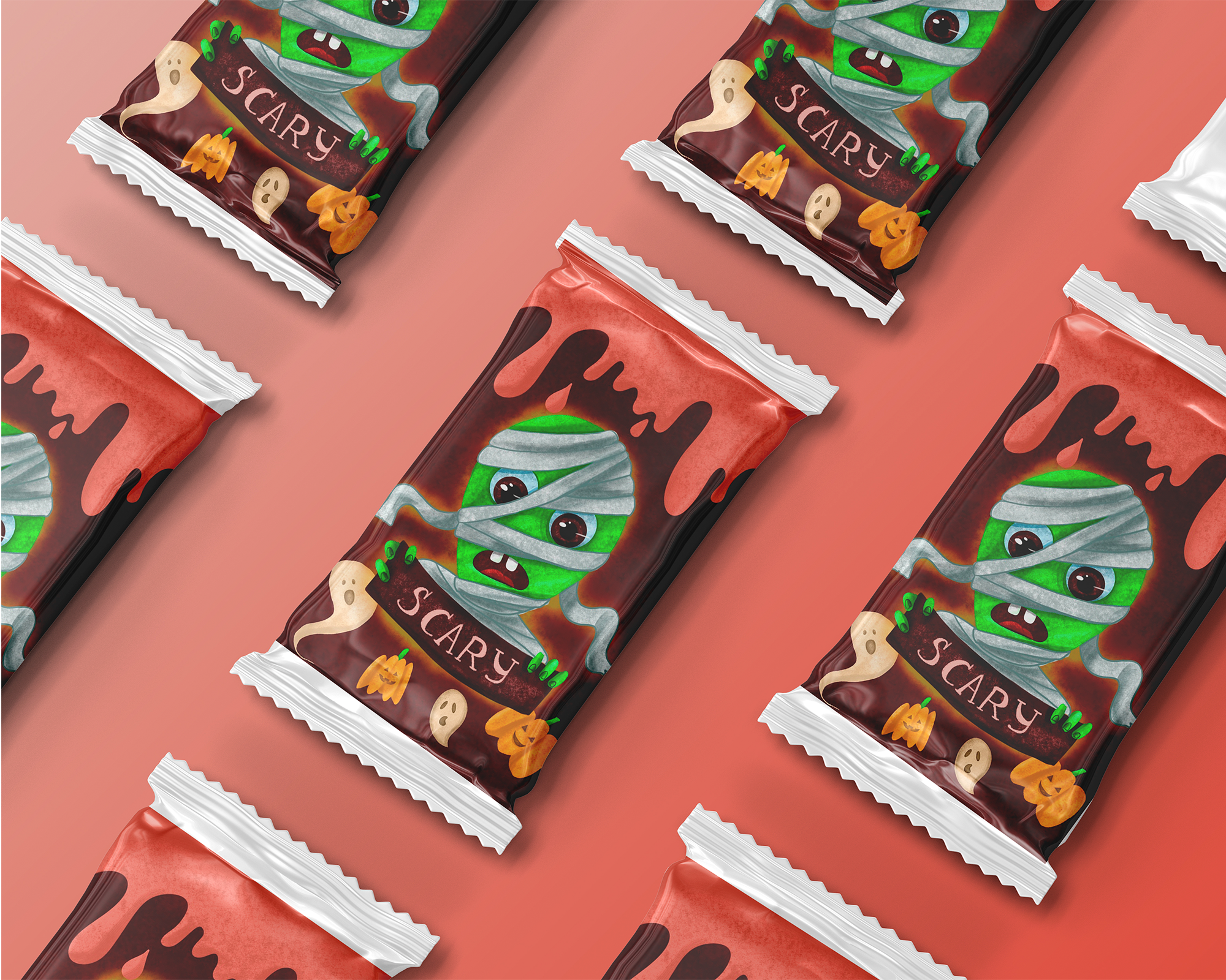 Дизайн персонажей для упаковки продуктов в стиле Halloween — Изображение №5 — Интерфейсы, Иллюстрация на Dprofile