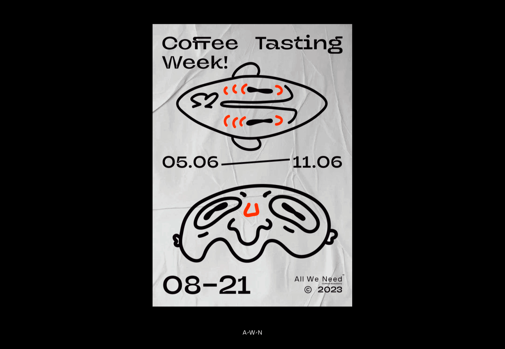BRAND DESIGN /ILLUSTRATION AWN Coffee Roasters — Изображение №4 — Брендинг, Графика на Dprofile