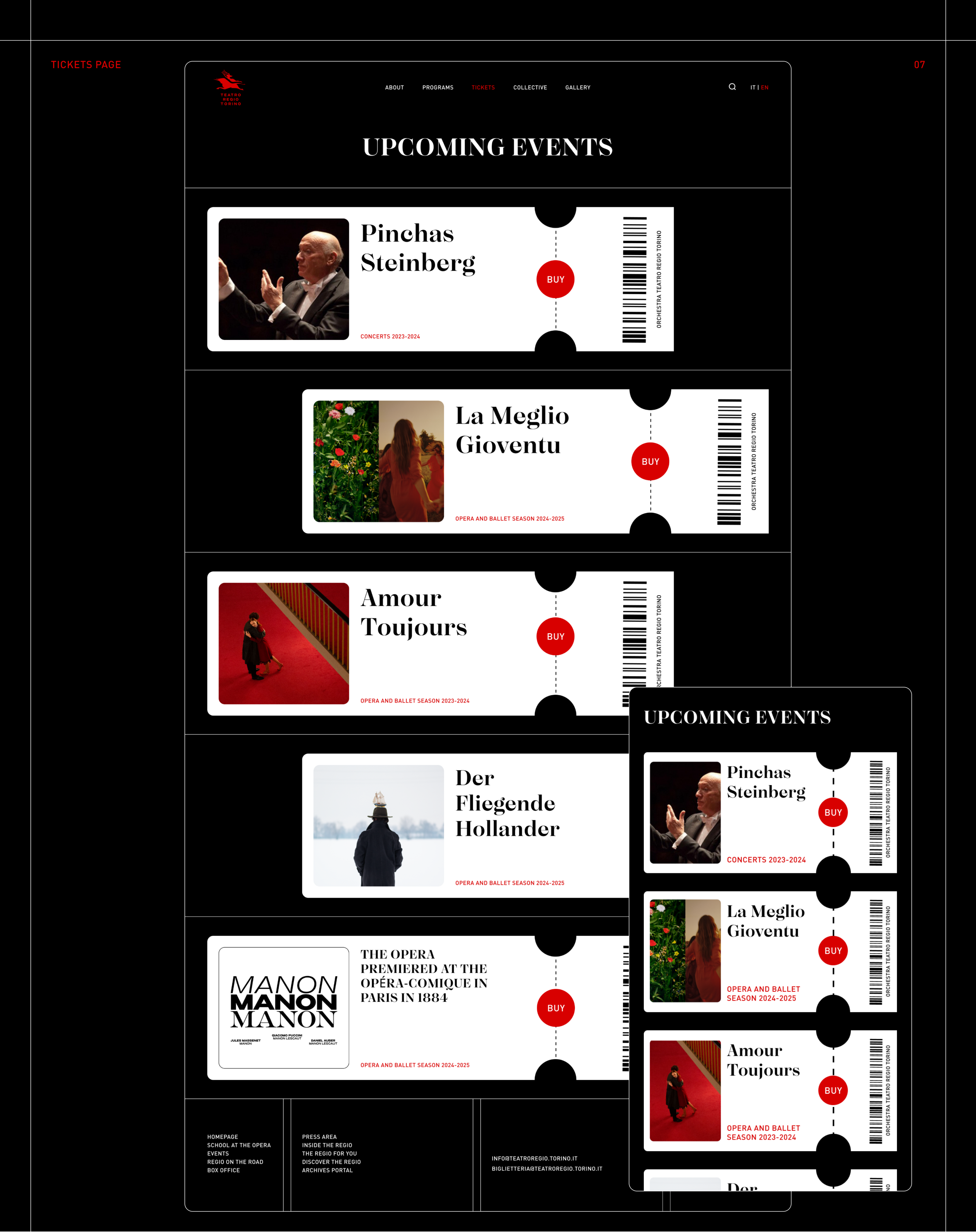 Teatro Regio di Torino | Redesign — Изображение №9 — Интерфейсы на Dprofile