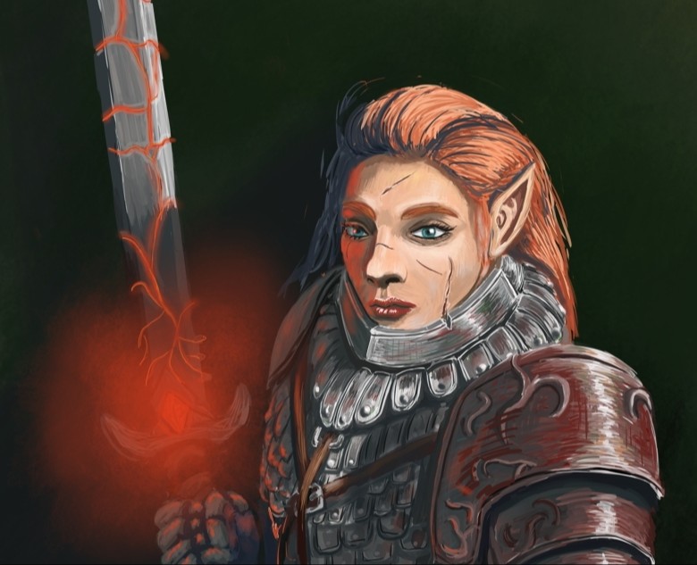 Эльфийская воительница — Иллюстрация на Dprofile