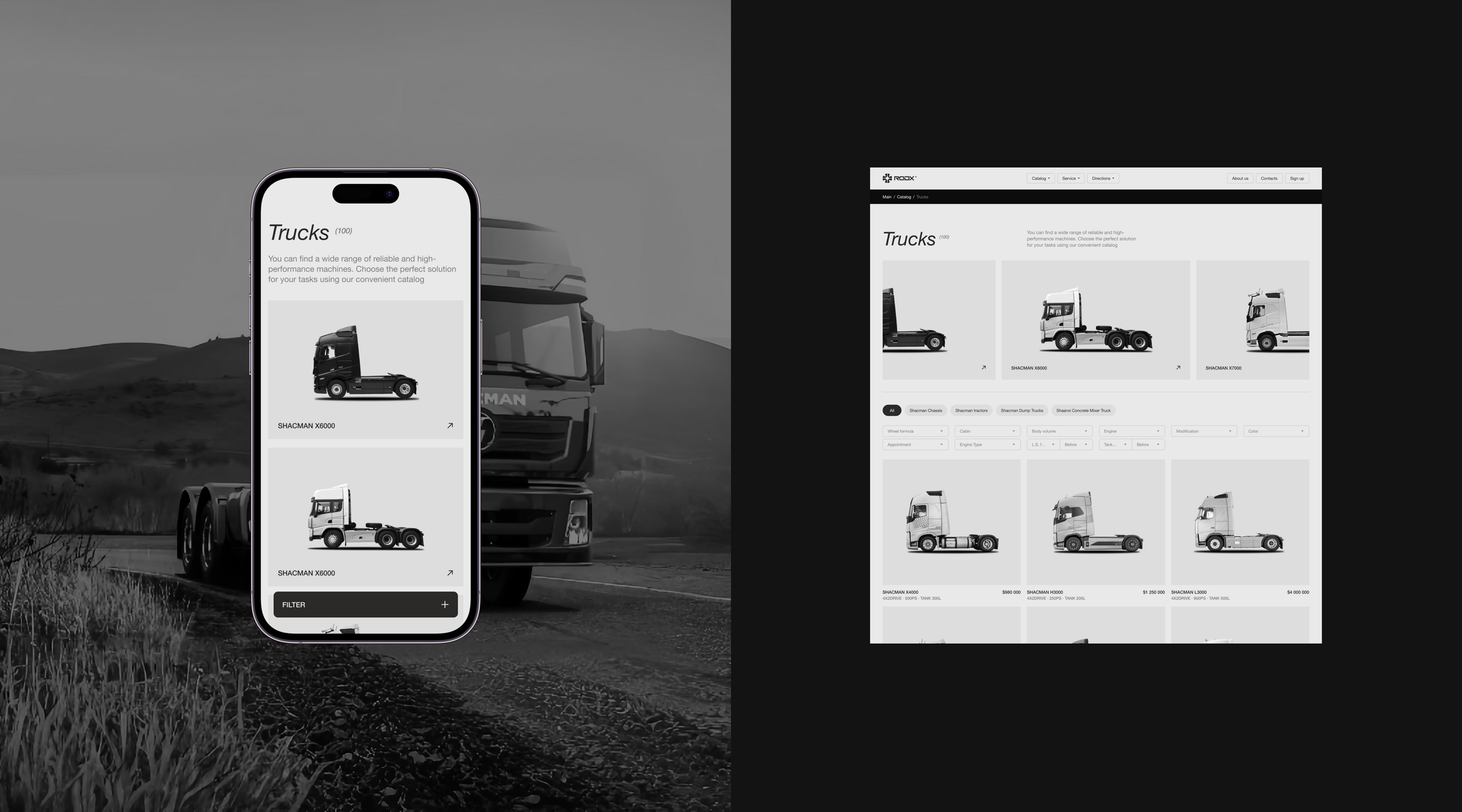 RODX — Truck Store and Manufacturer — Изображение №5 — Интерфейсы на Dprofile