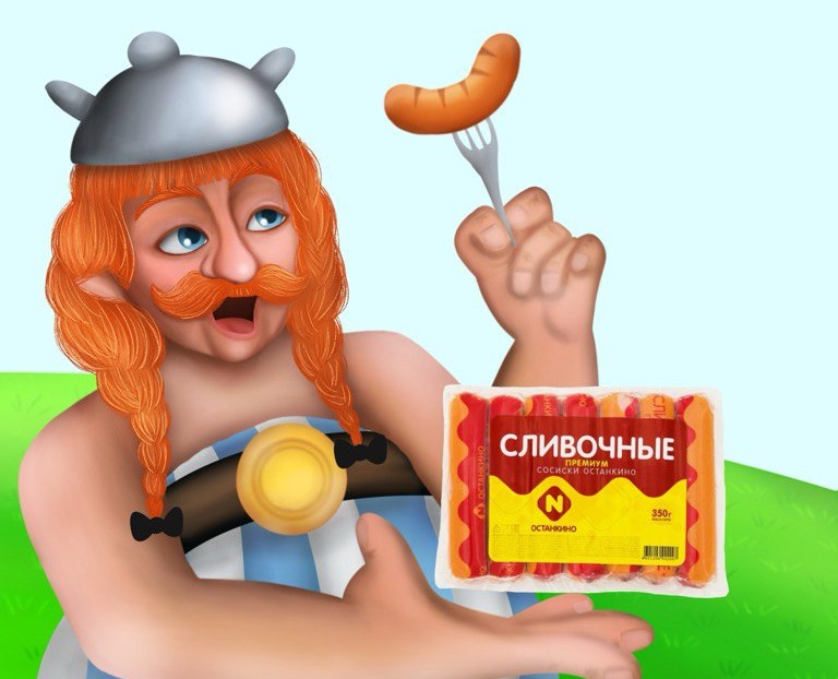 Рекламная иллюстрация для сосисок Останкино — Иллюстрация, Маркетинг на Dprofile
