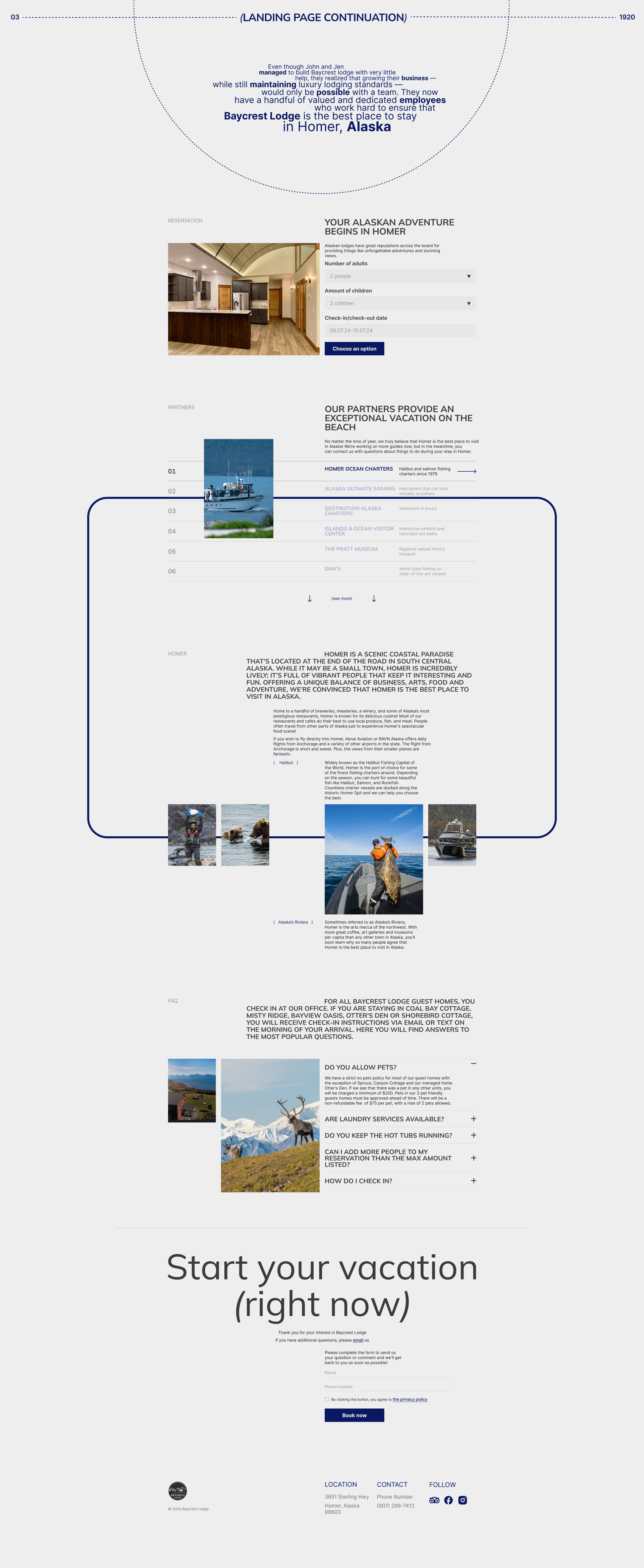Redesign landing page Baycrest Lodge — Изображение №6 — Интерфейсы, Анимация на Dprofile