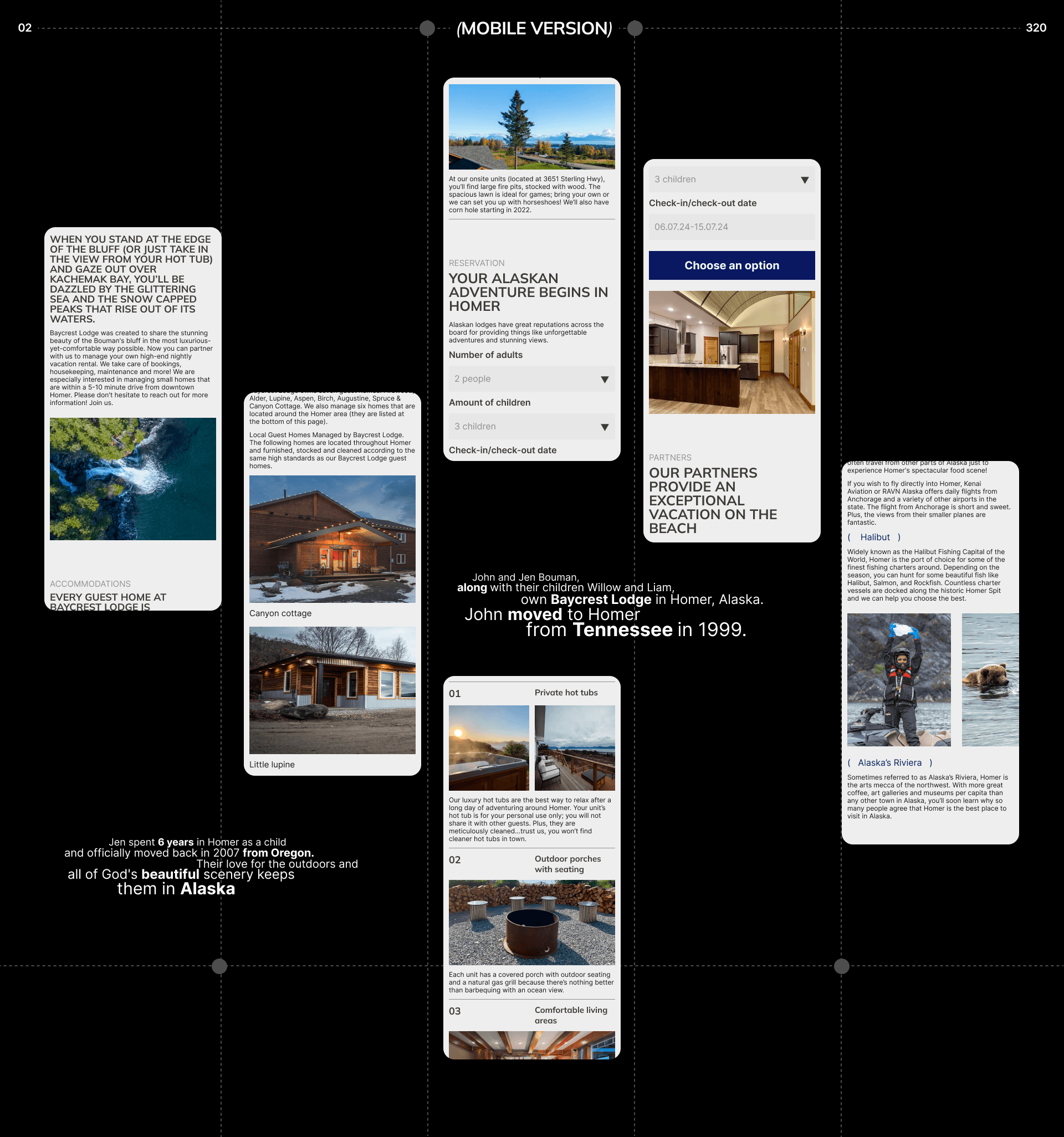Redesign landing page Baycrest Lodge — Изображение №5 — Интерфейсы, Анимация на Dprofile