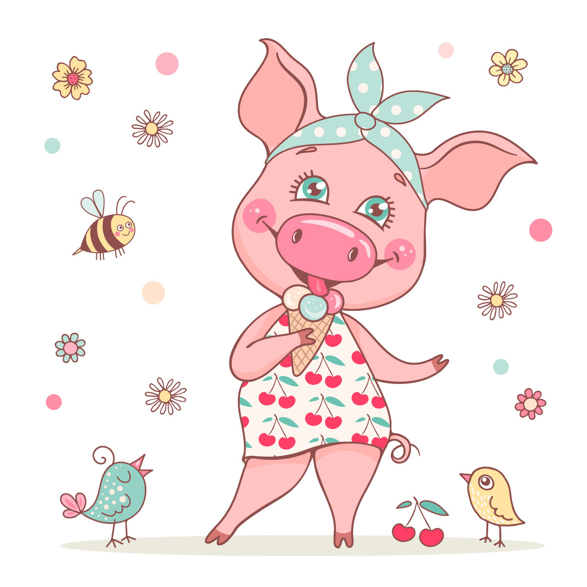 Pig Calendar 2019 — Изображение №3 — Иллюстрация на Dprofile