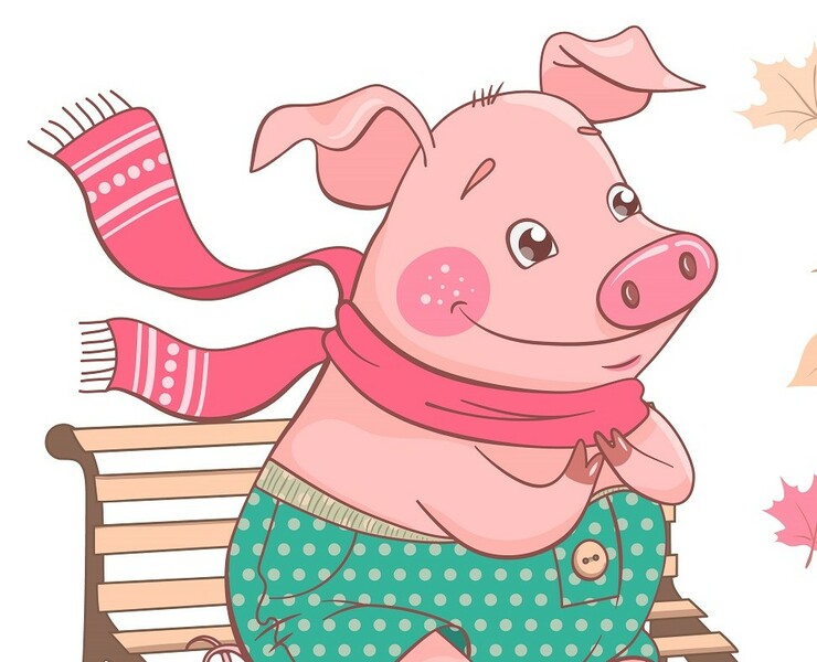 Pig Calendar 2019 — Иллюстрация на Dprofile