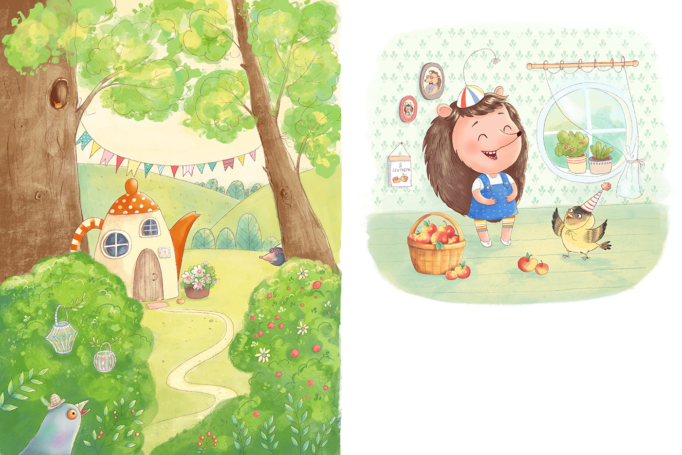 How Shushunya went for apples. Children's book — Изображение №17 — Иллюстрация на Dprofile