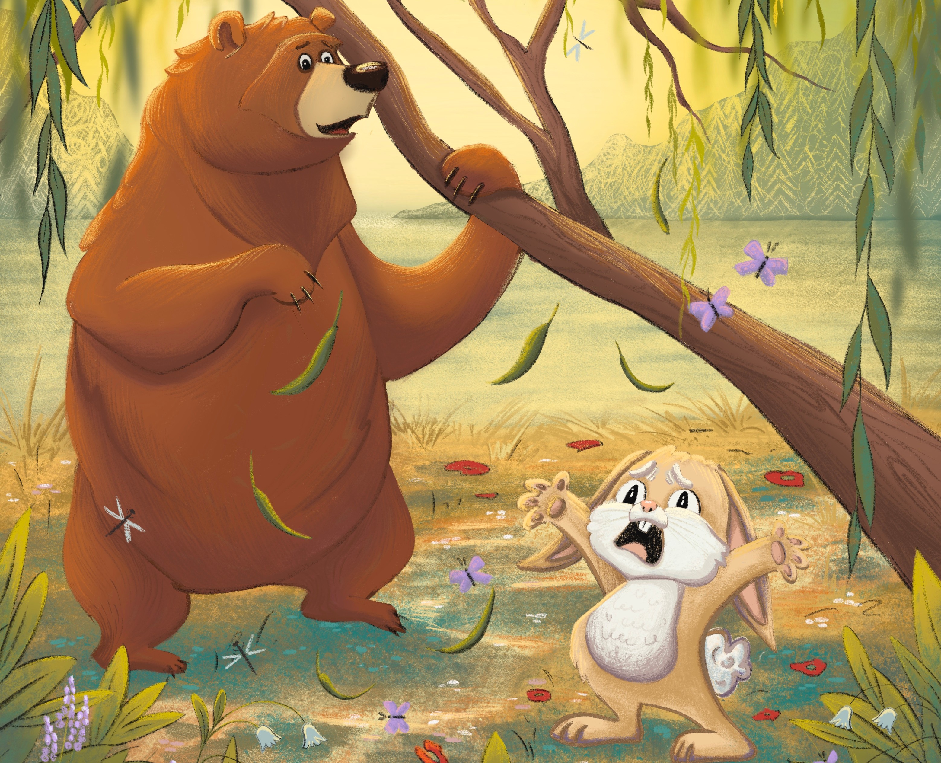 Иллюстрация к книге "Заяц и вкусная ива" на Dprofile