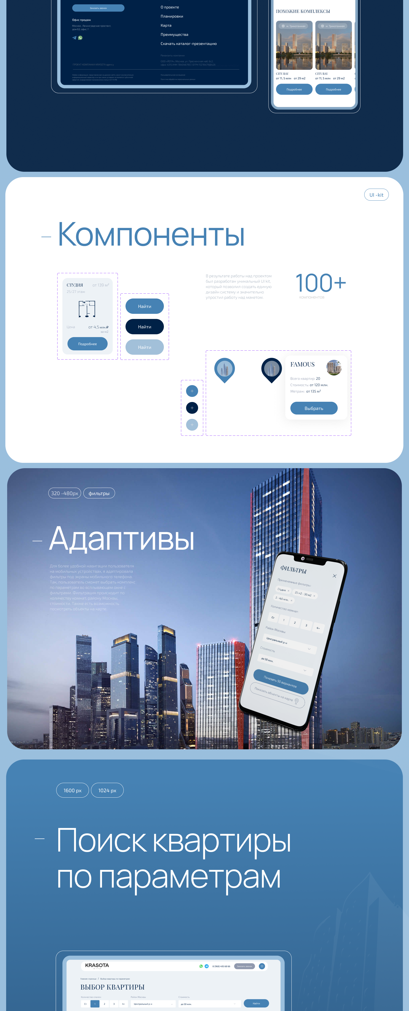 Сайт для агенства недвижимости "Krasota city" — Изображение №6 — Интерфейсы, Брендинг на Dprofile