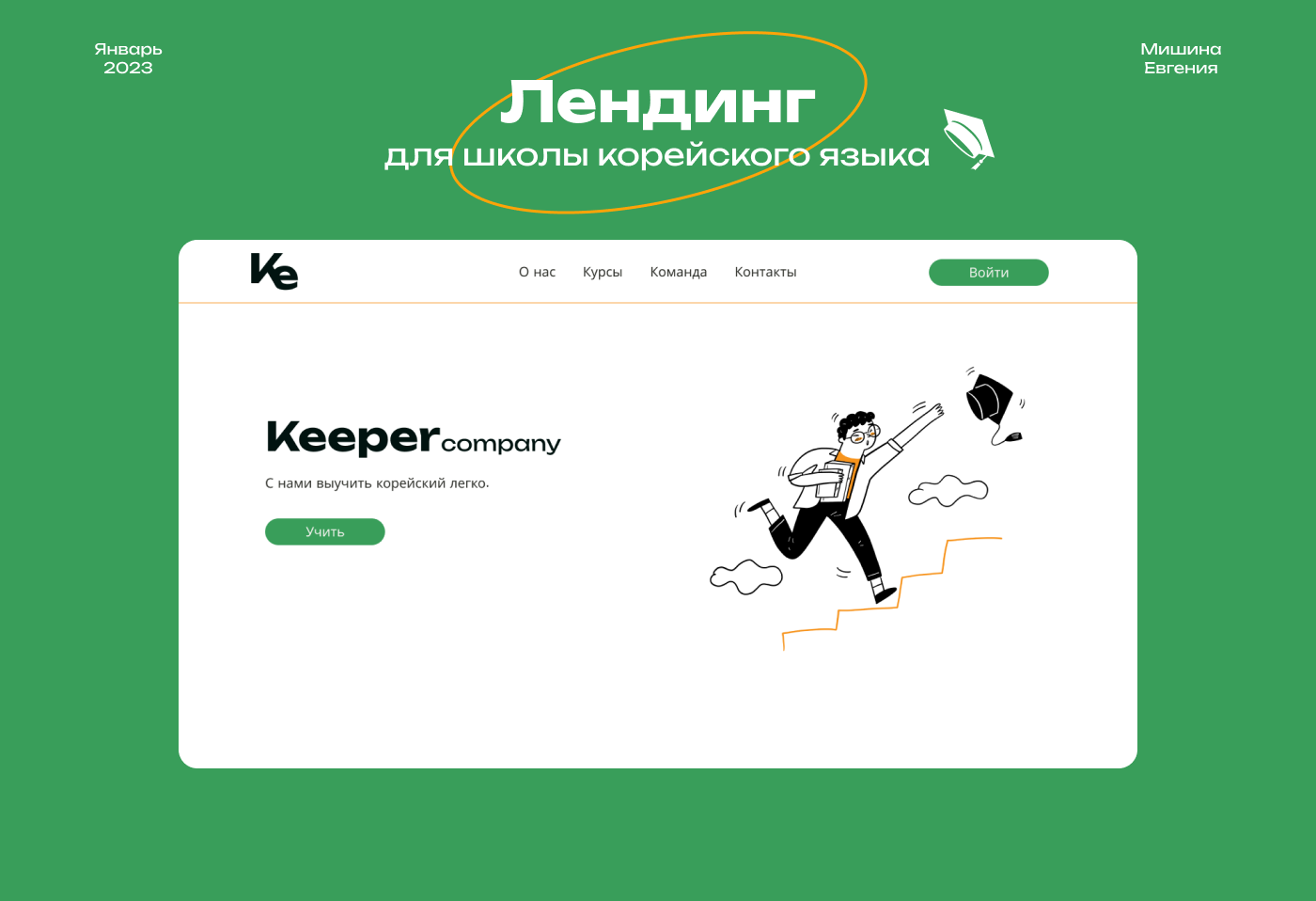 Лендинг для школы корейского — Изображение №1 — Интерфейсы, Графика на Dprofile