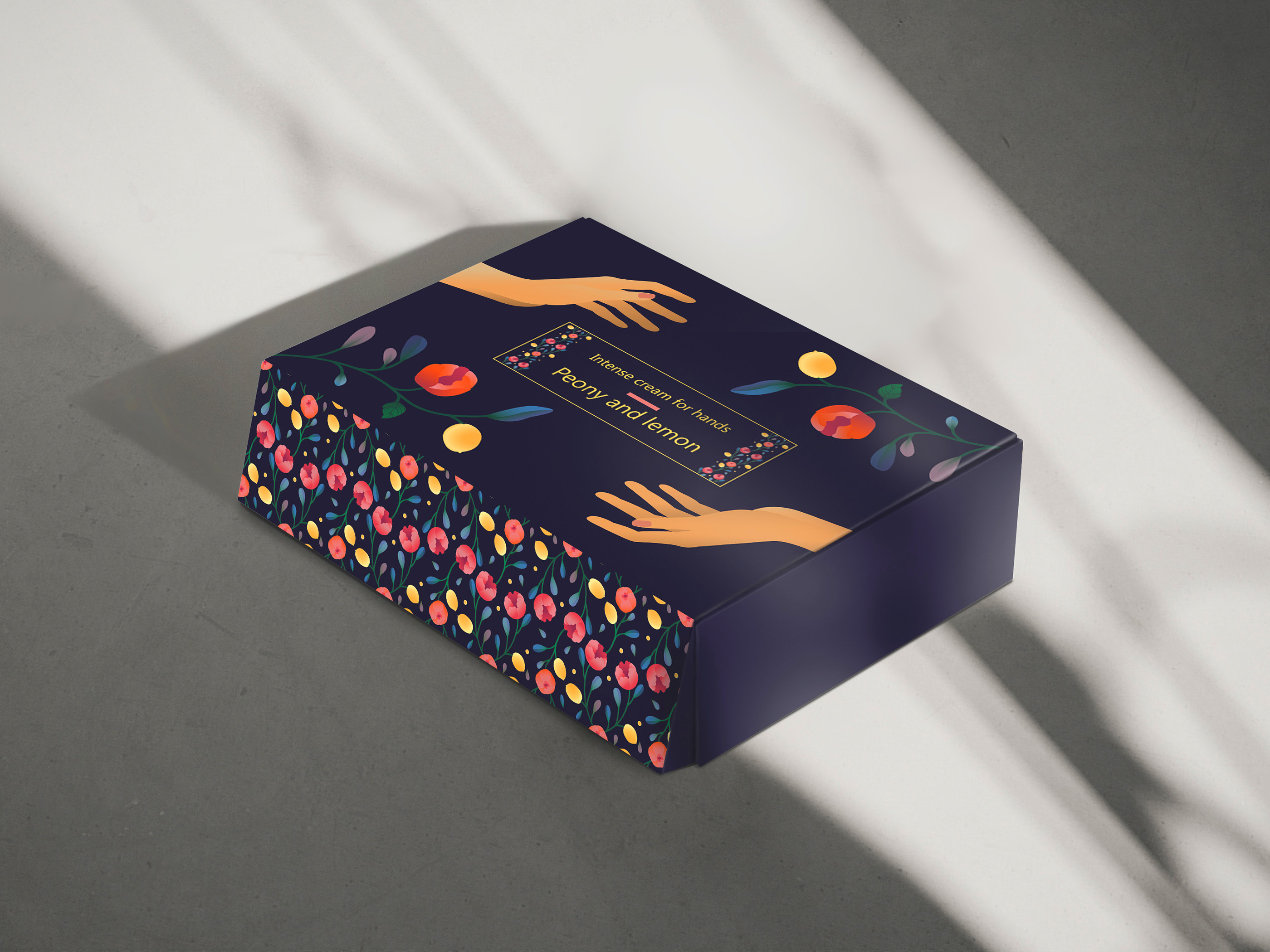 Peony and Lemon. Hand cream packaging desing. — Изображение №9 — Иллюстрация на Dprofile