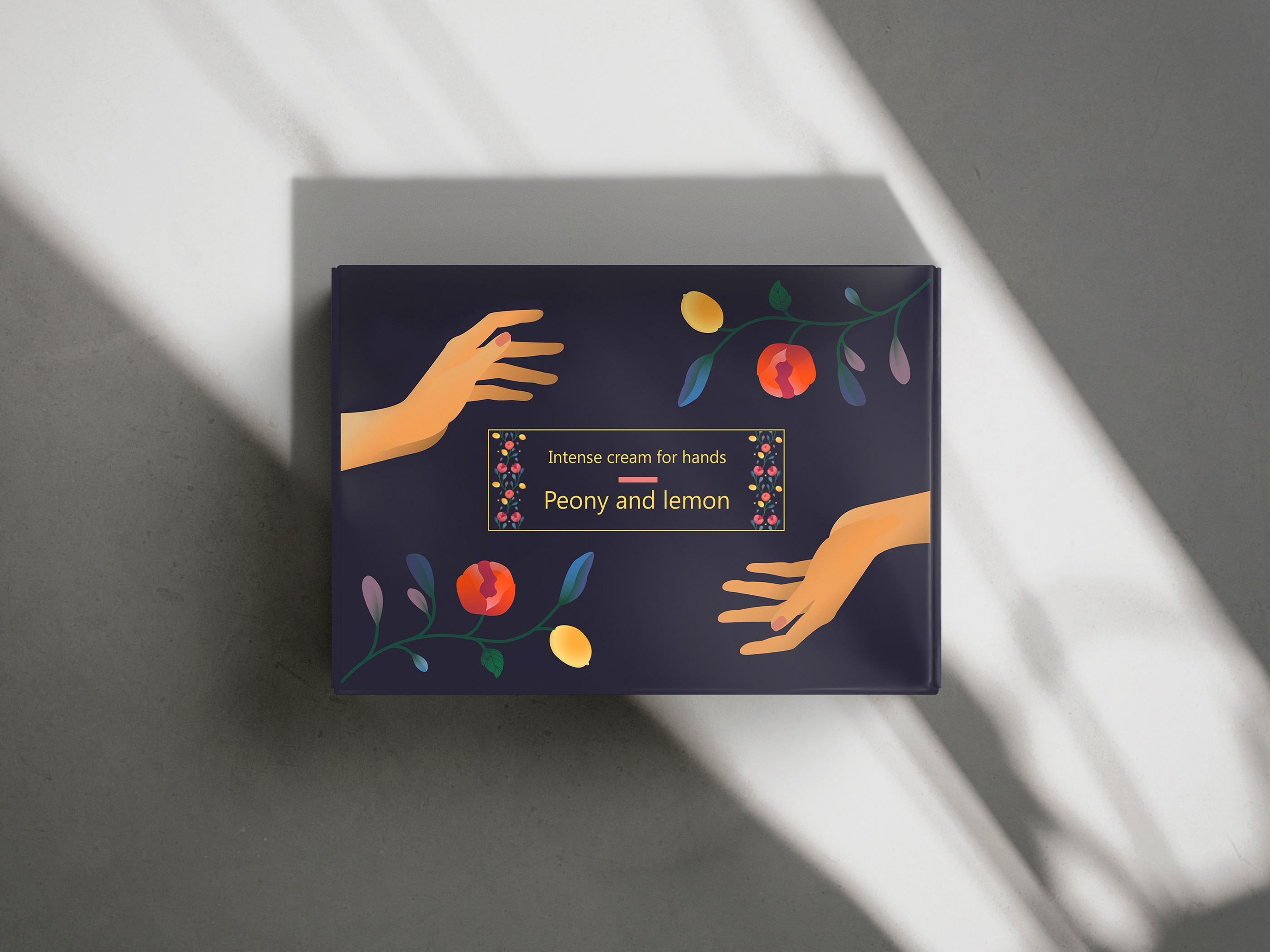 Peony and Lemon. Hand cream packaging desing. — Изображение №11 — Иллюстрация на Dprofile