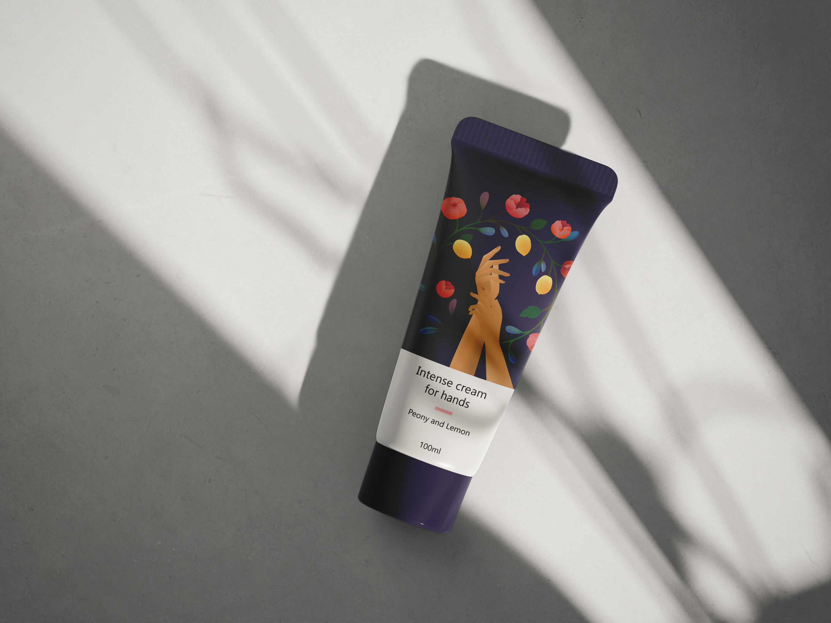Peony and Lemon. Hand cream packaging desing. — Изображение №5 — Иллюстрация на Dprofile
