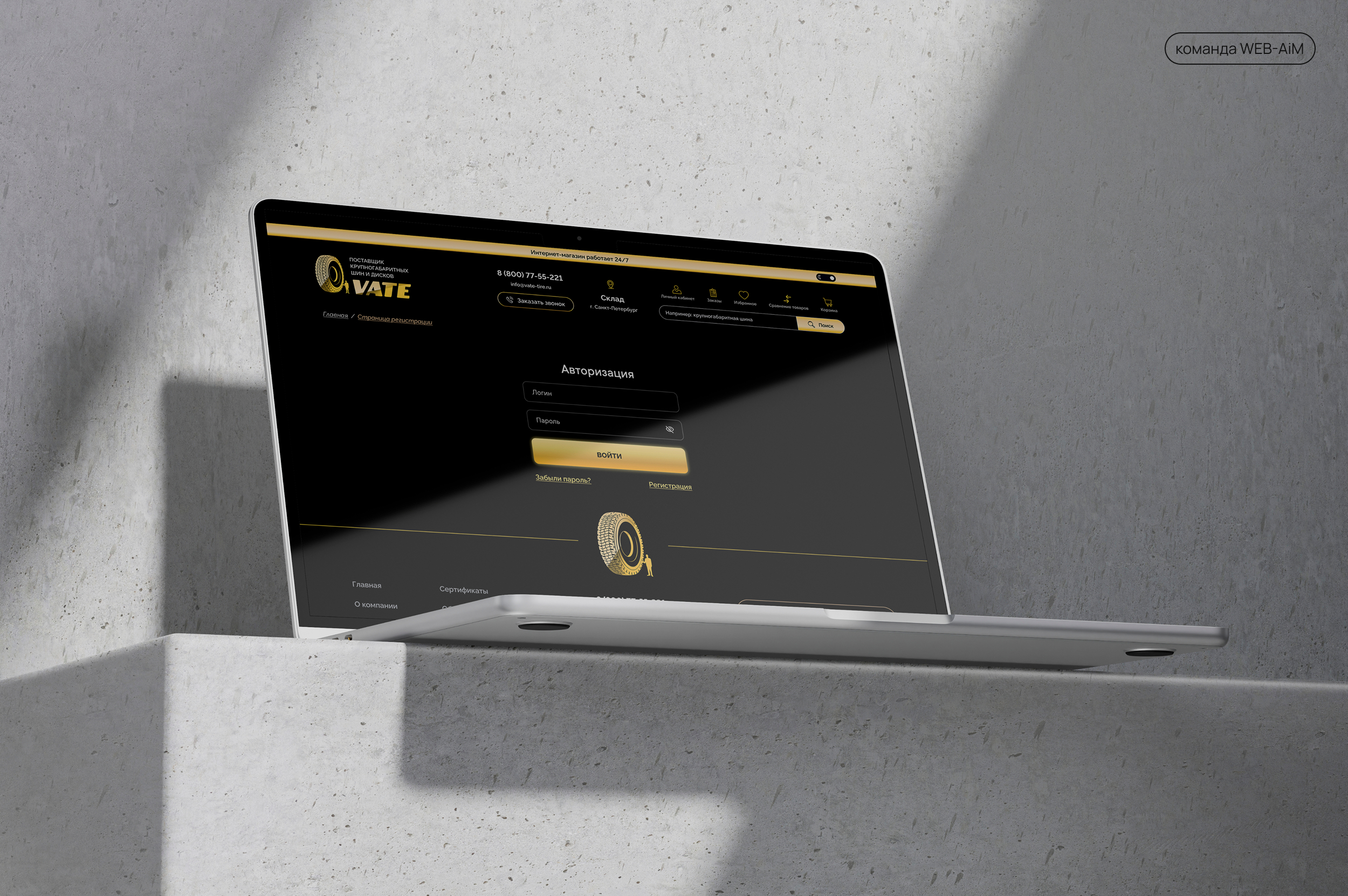 Разработка модуля авторизации для интернет-магазина Vate — Изображение №1 — Интерфейсы на Dprofile