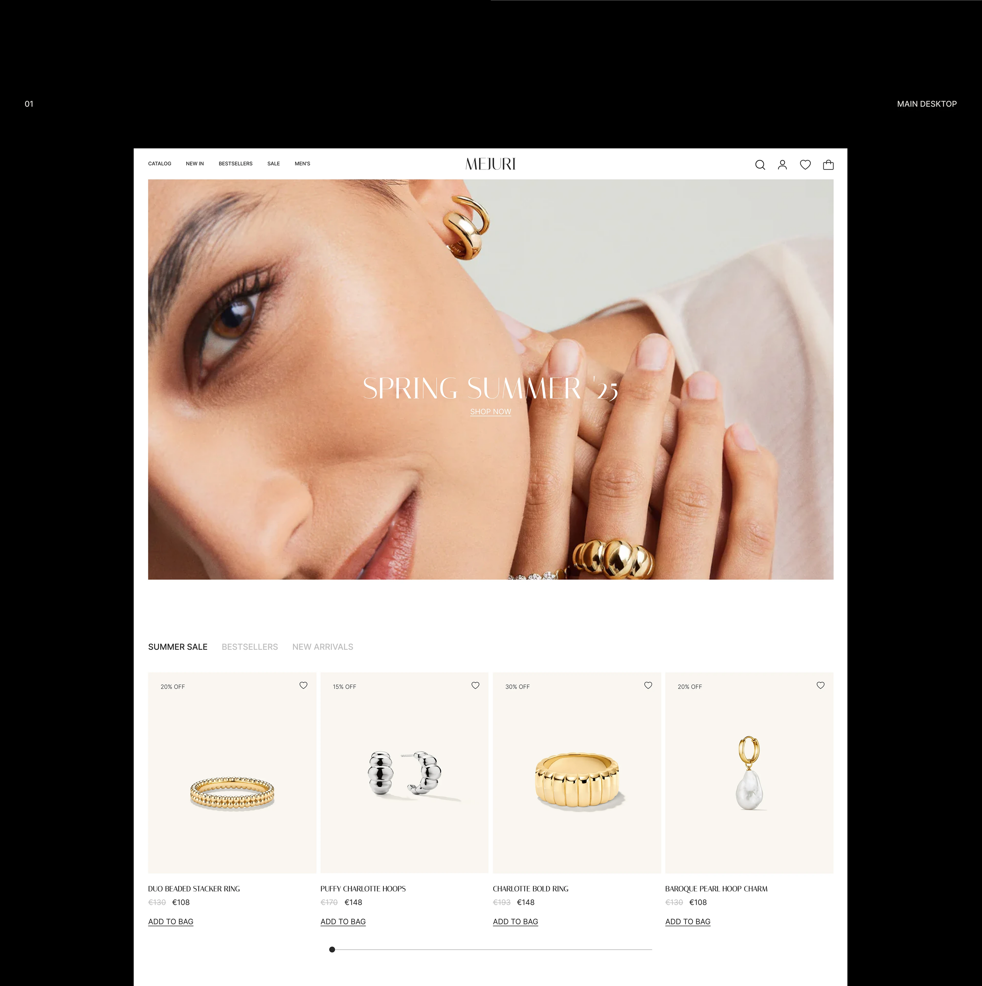 MEJURI jewelry website redesign concept — Изображение №3 — Интерфейсы на Dprofile