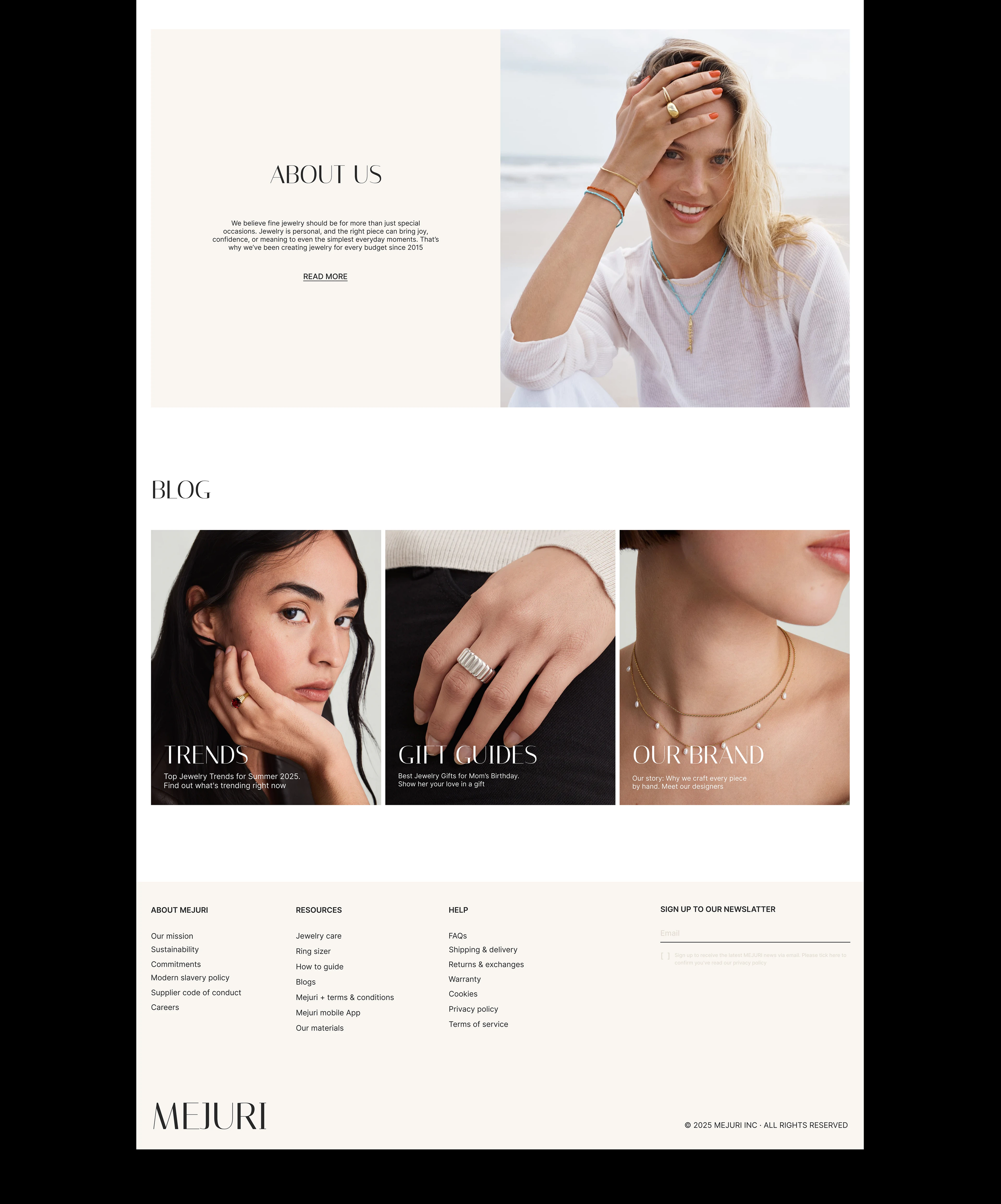 MEJURI jewelry website redesign concept — Изображение №5 — Интерфейсы на Dprofile