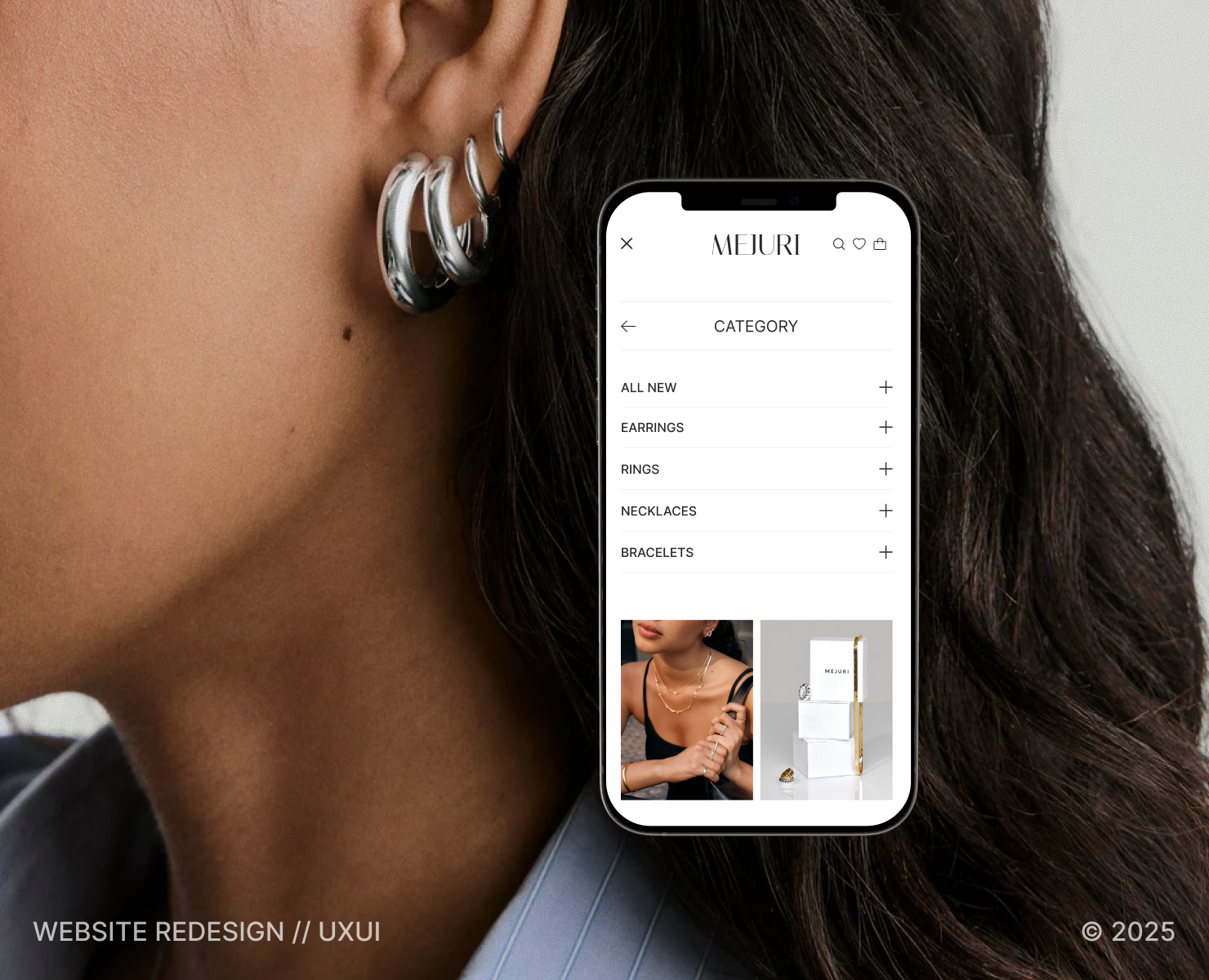 MEJURI jewelry website redesign concept на Dprofile