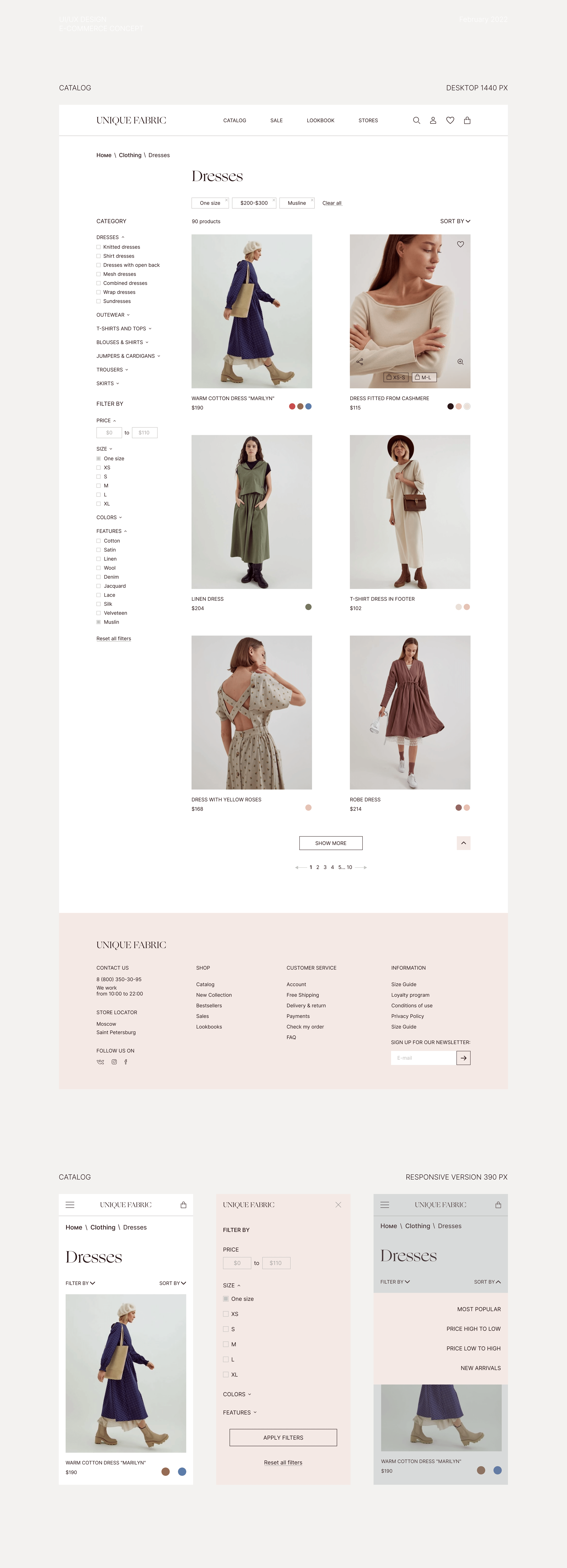 E-commerse women's clothing — Изображение №3 — Интерфейсы на Dprofile
