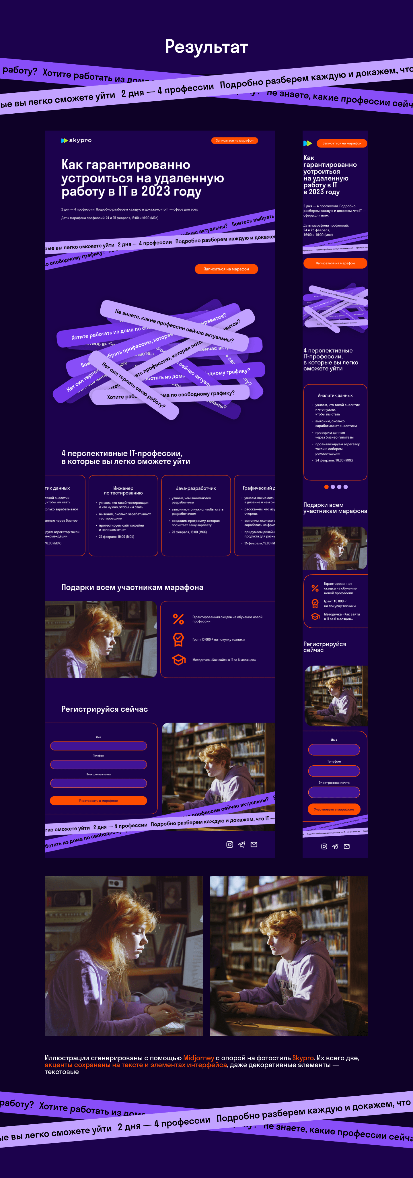 Лендинг для марафона IT-профессий Skypro — Изображение №3 — Интерфейсы на Dprofile
