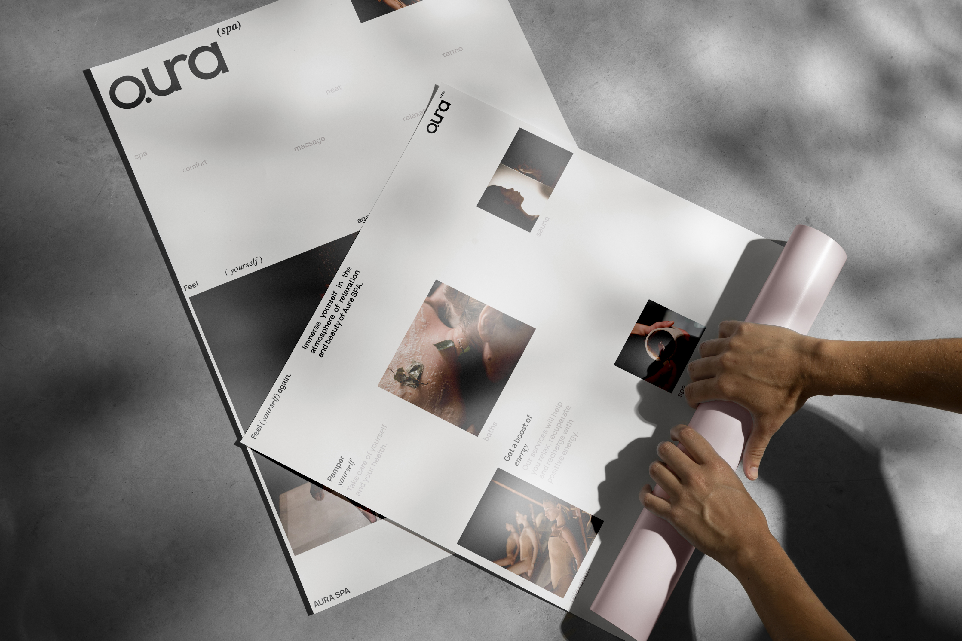 AURA SPA: минималистичный брендинг для внутренней гармонии — Изображение №5 — Брендинг на Dprofile