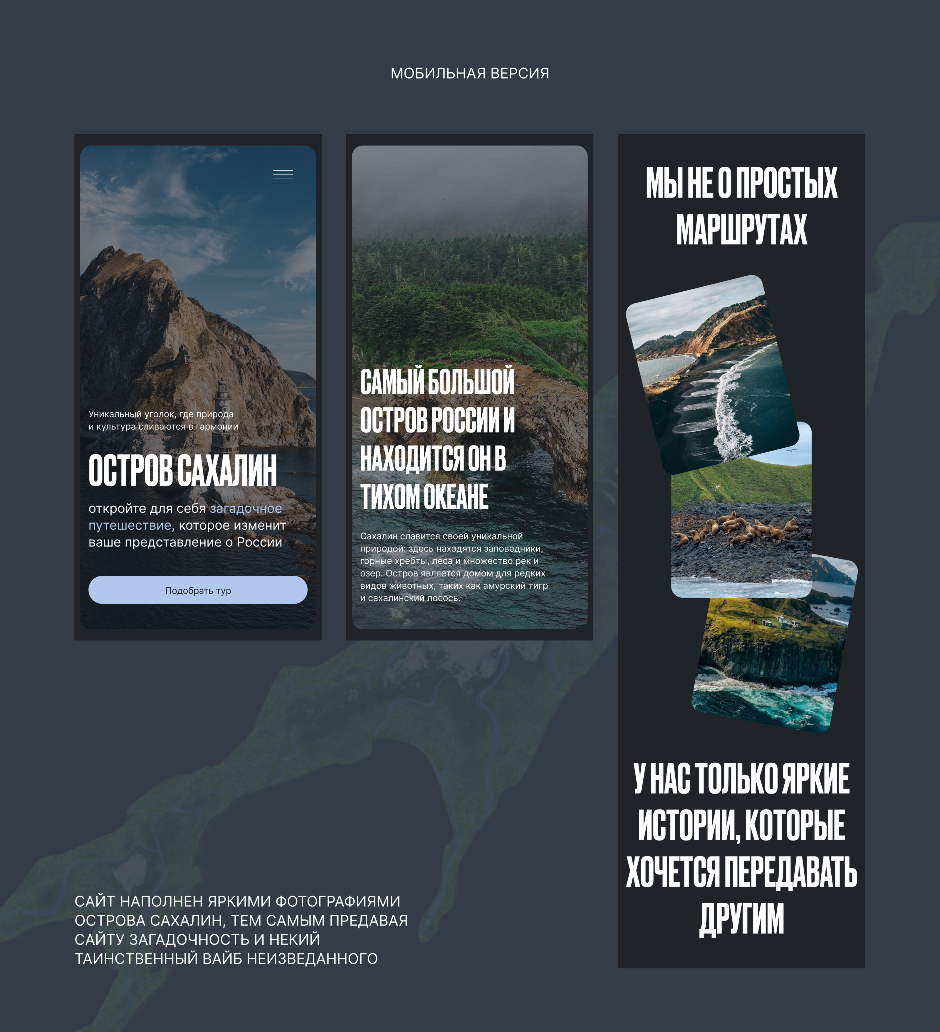 AUTHOR'S TOURS TO SAKHALIN ISLAND // Website concept — Изображение №7 — Интерфейсы на Dprofile