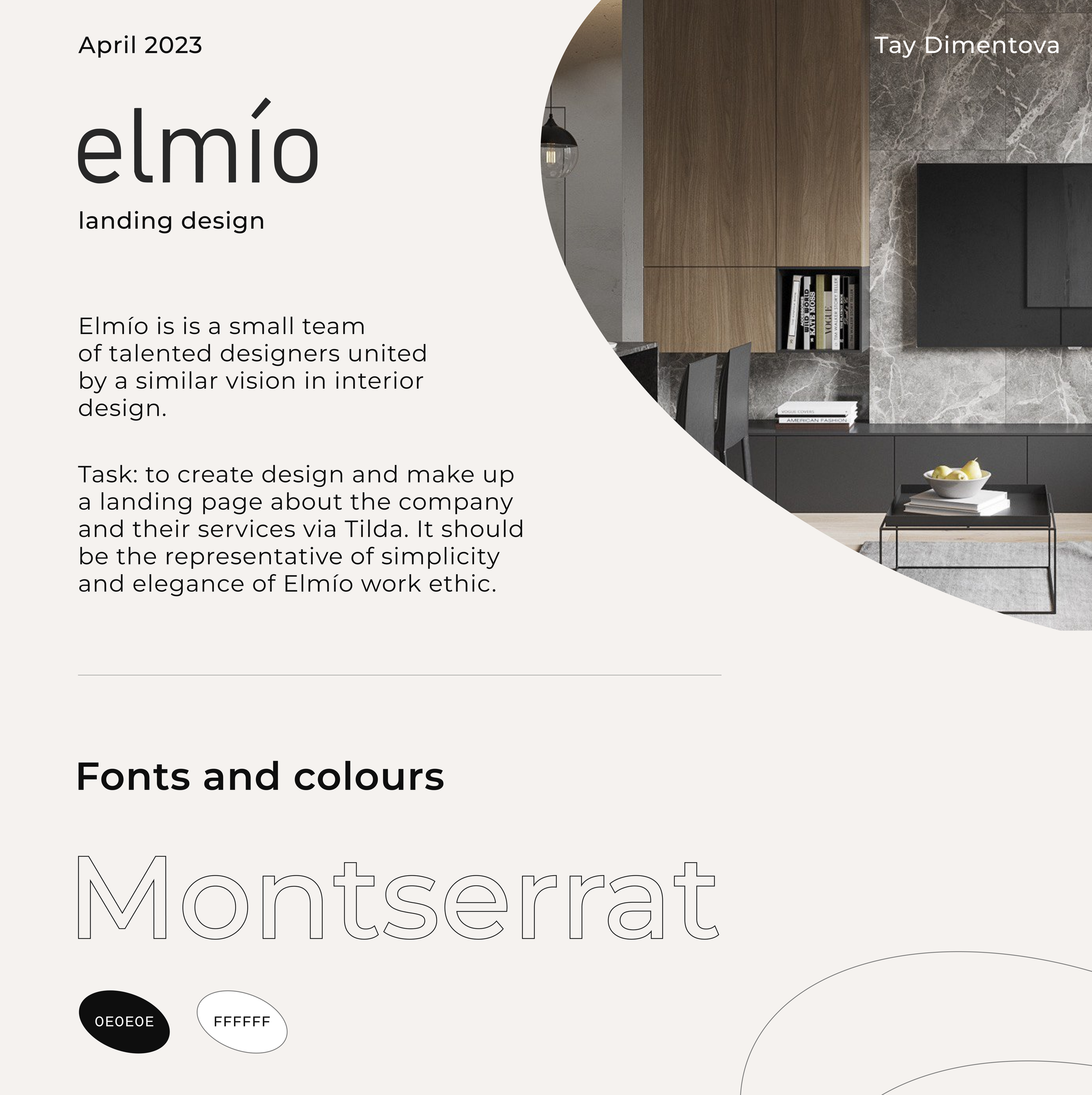 Elmío landing | Interior design studio — Изображение №1 — Интерфейсы на Dprofile