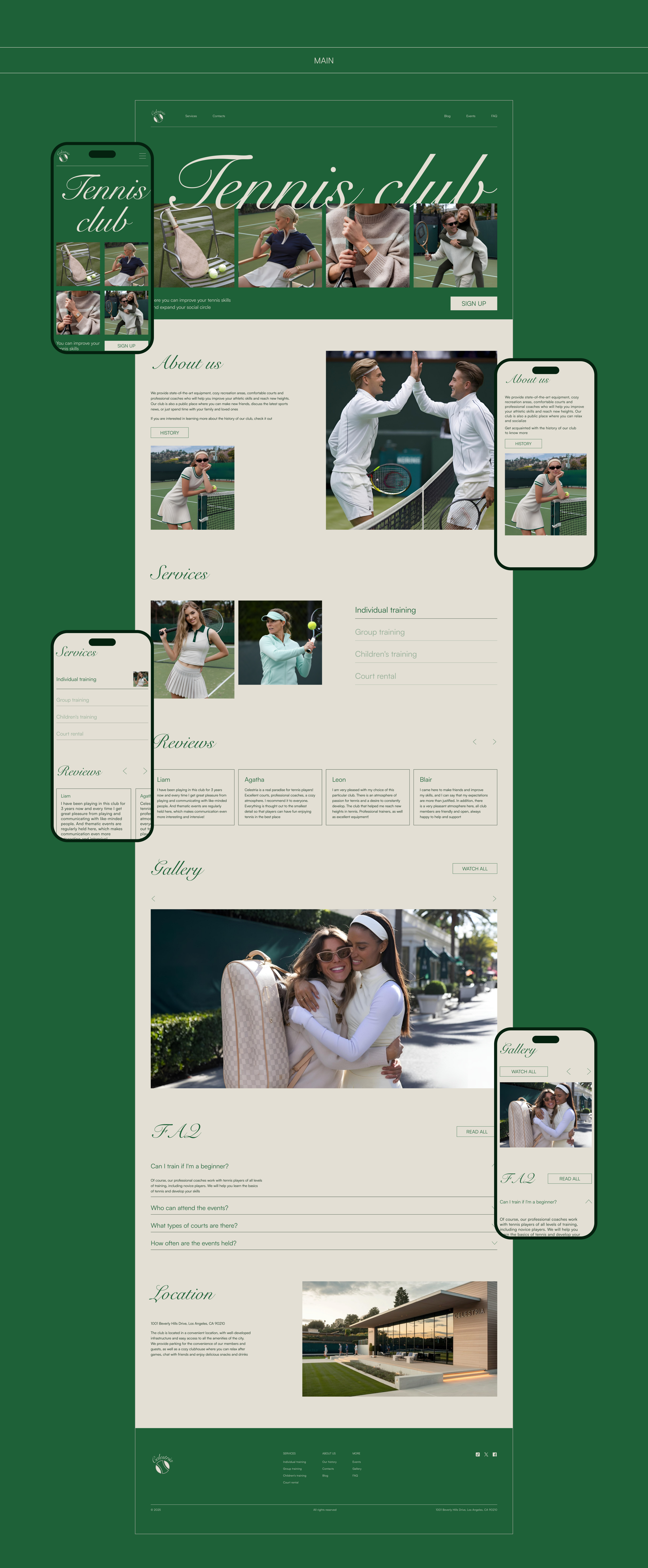 Tennis club CELESTRIA — Изображение №5 — Интерфейсы на Dprofile