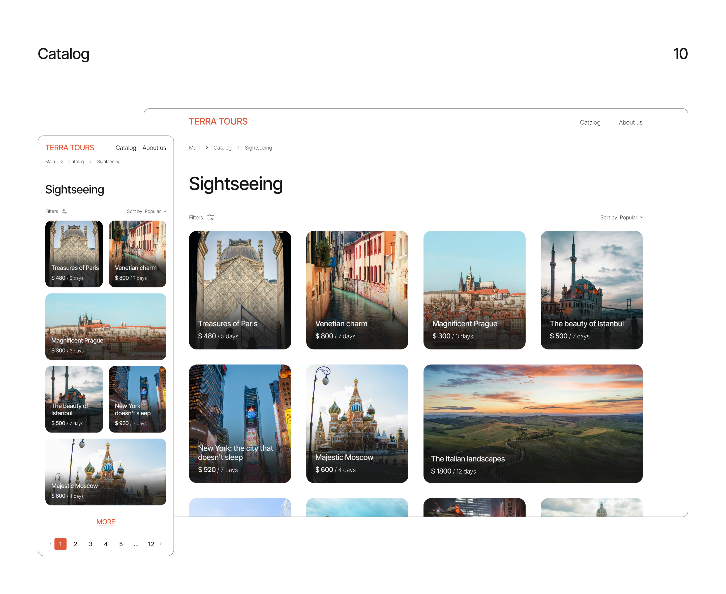 Travel agency TERRA TOURS — Изображение №12 — Интерфейсы на Dprofile