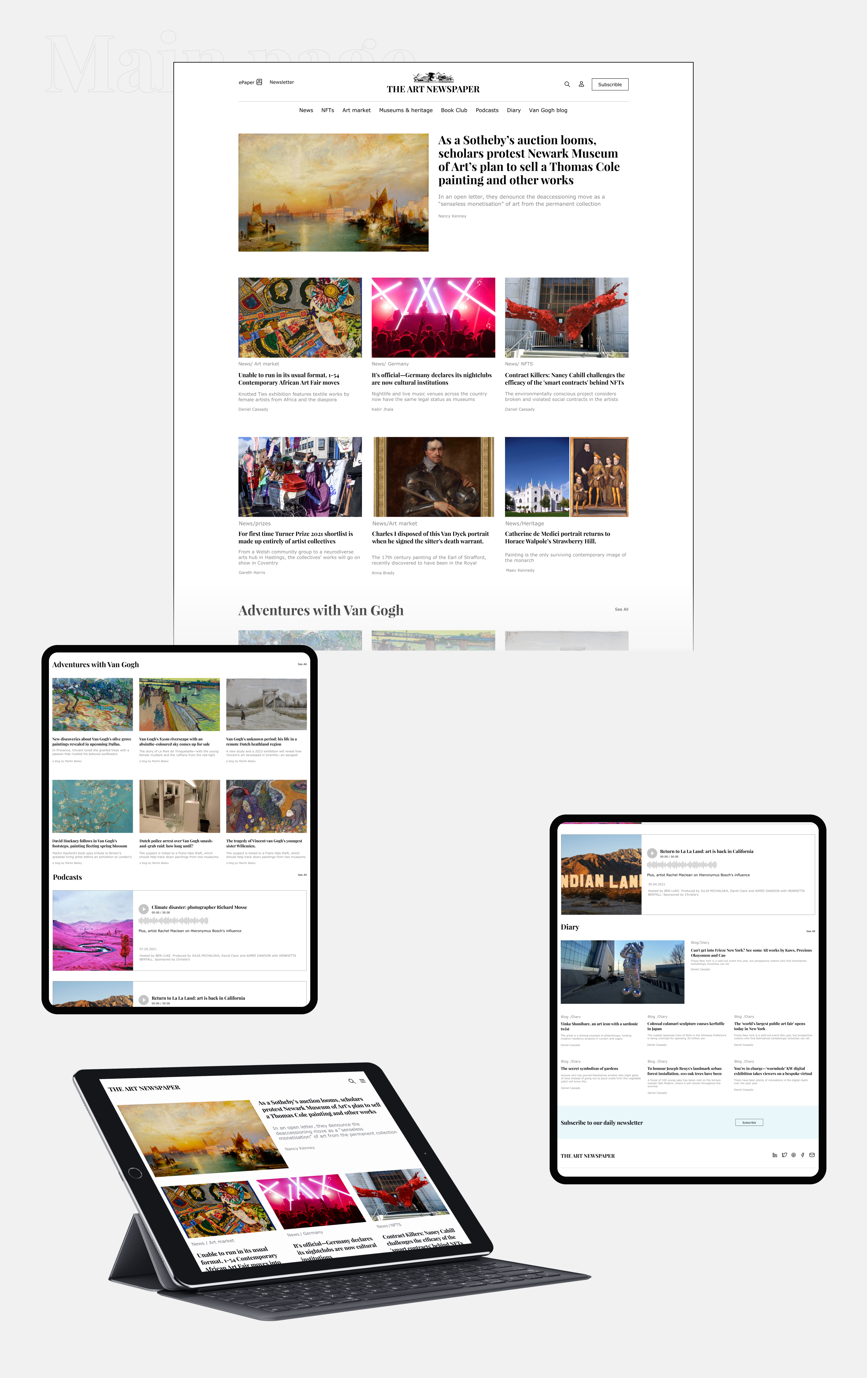 The Art Newspaper - Redesign news site — Изображение №2 — Интерфейсы на Dprofile