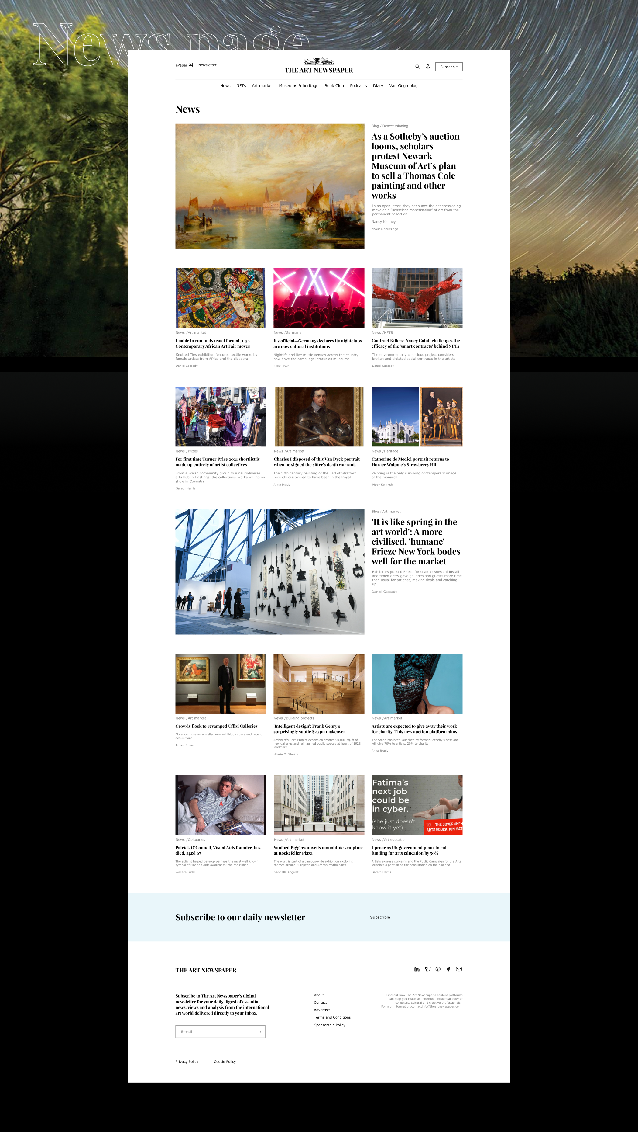 The Art Newspaper - Redesign news site — Изображение №8 — Интерфейсы на Dprofile