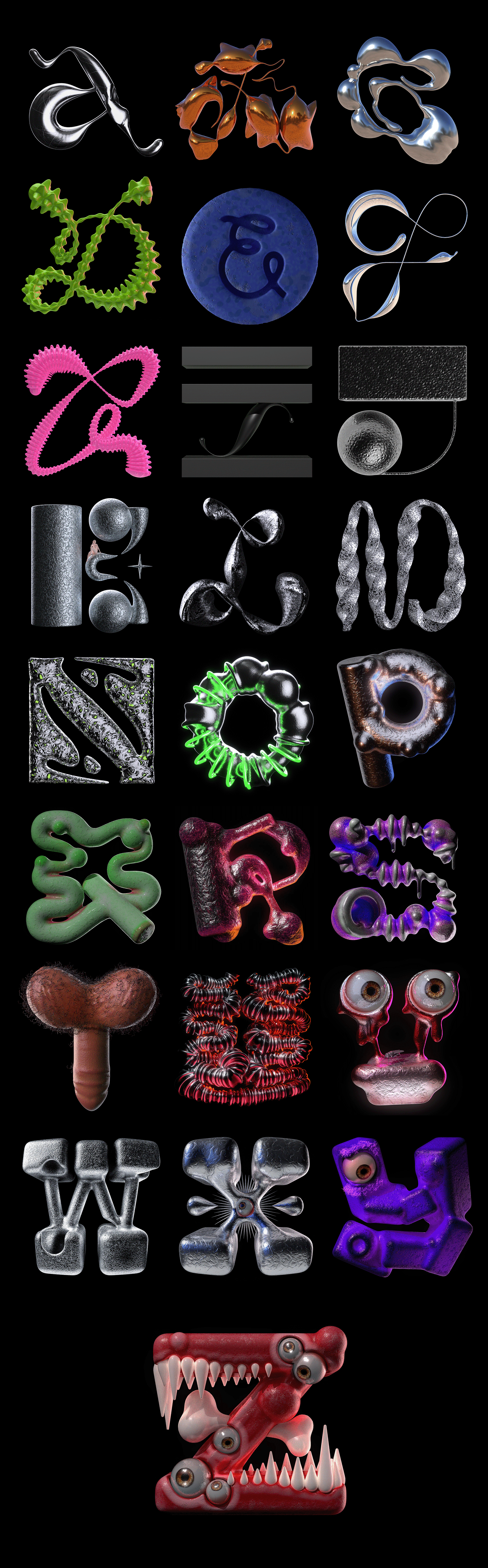 #36DAYSOFTYPE 2021 — Изображение №23 — Иллюстрация, 3D на Dprofile