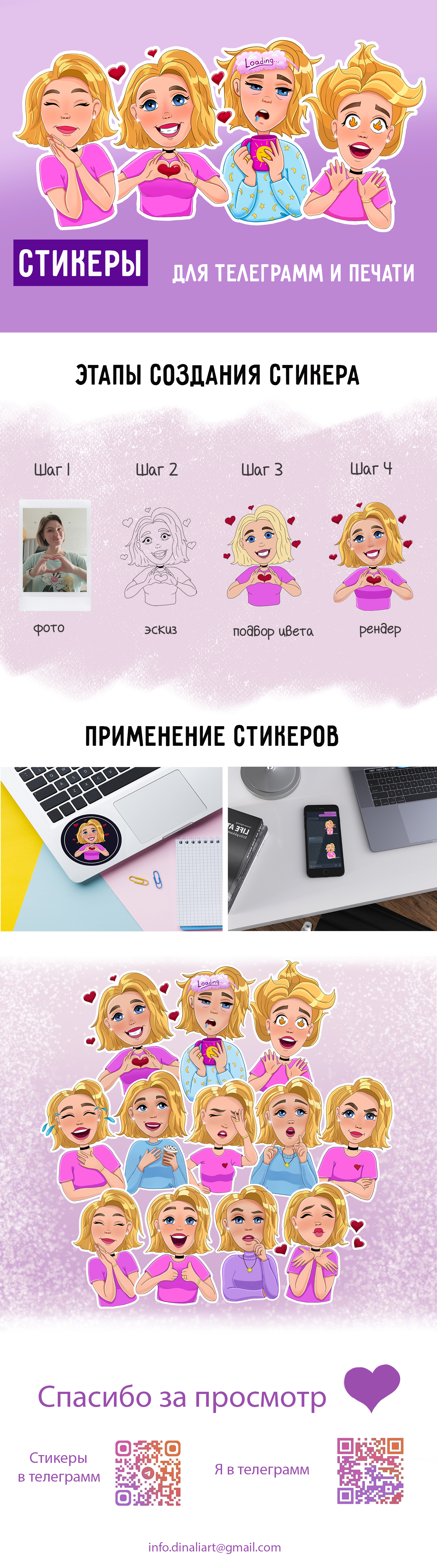 Стикеры для телеграмм и печати — Изображение №1 — Иллюстрация на Dprofile