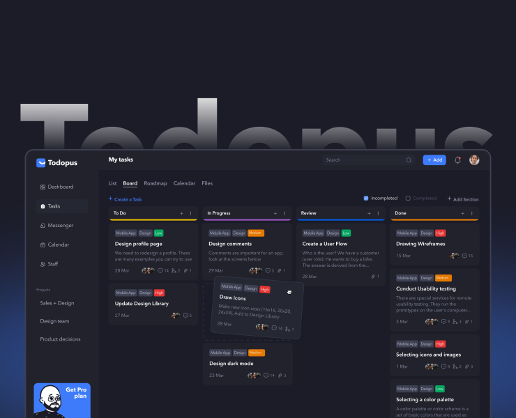 Todopus — Not Just a Project Management App — Интерфейсы, Брендинг на Dprofile
