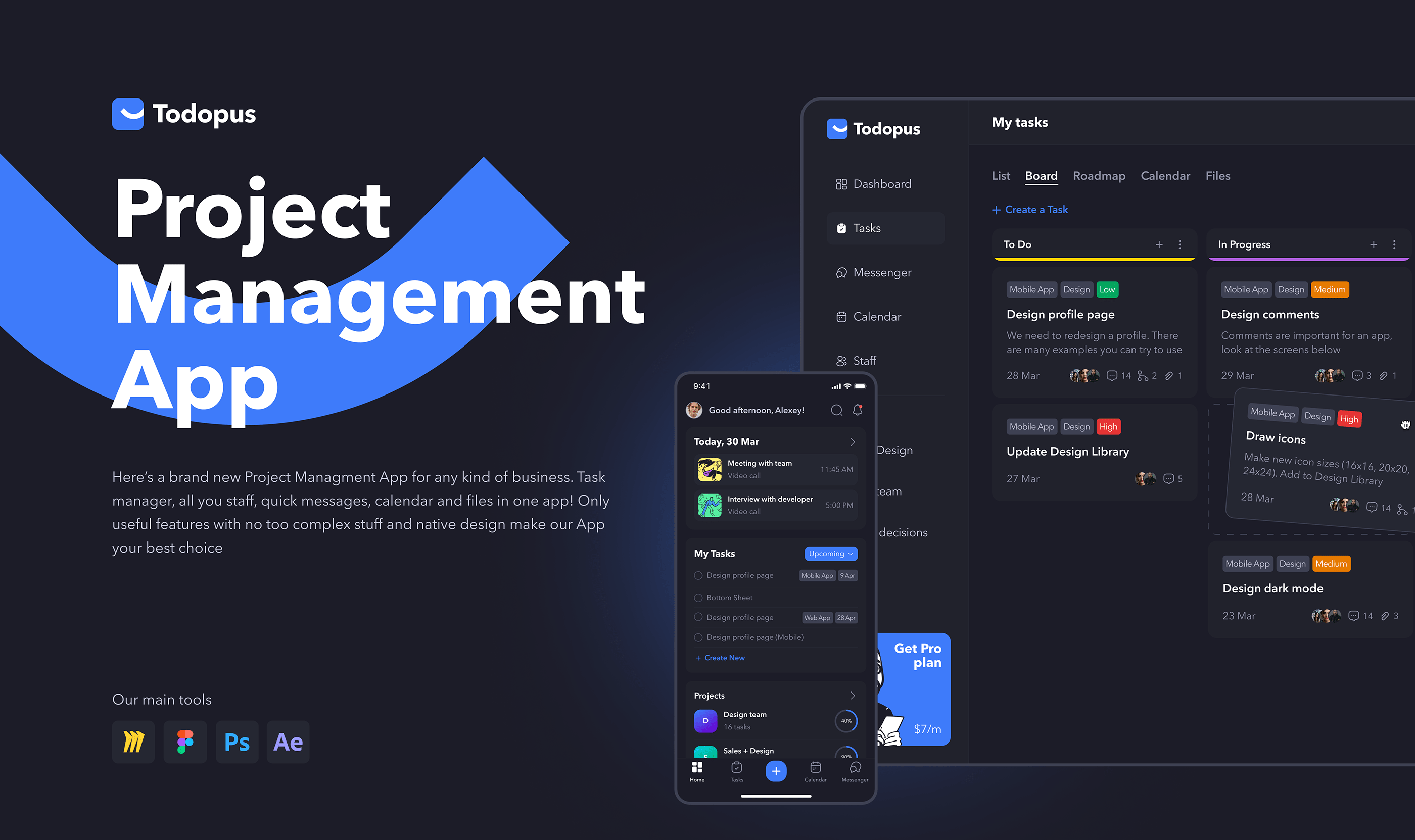 Todopus — Not Just a Project Management App — Изображение №1 — Интерфейсы, Брендинг на Dprofile