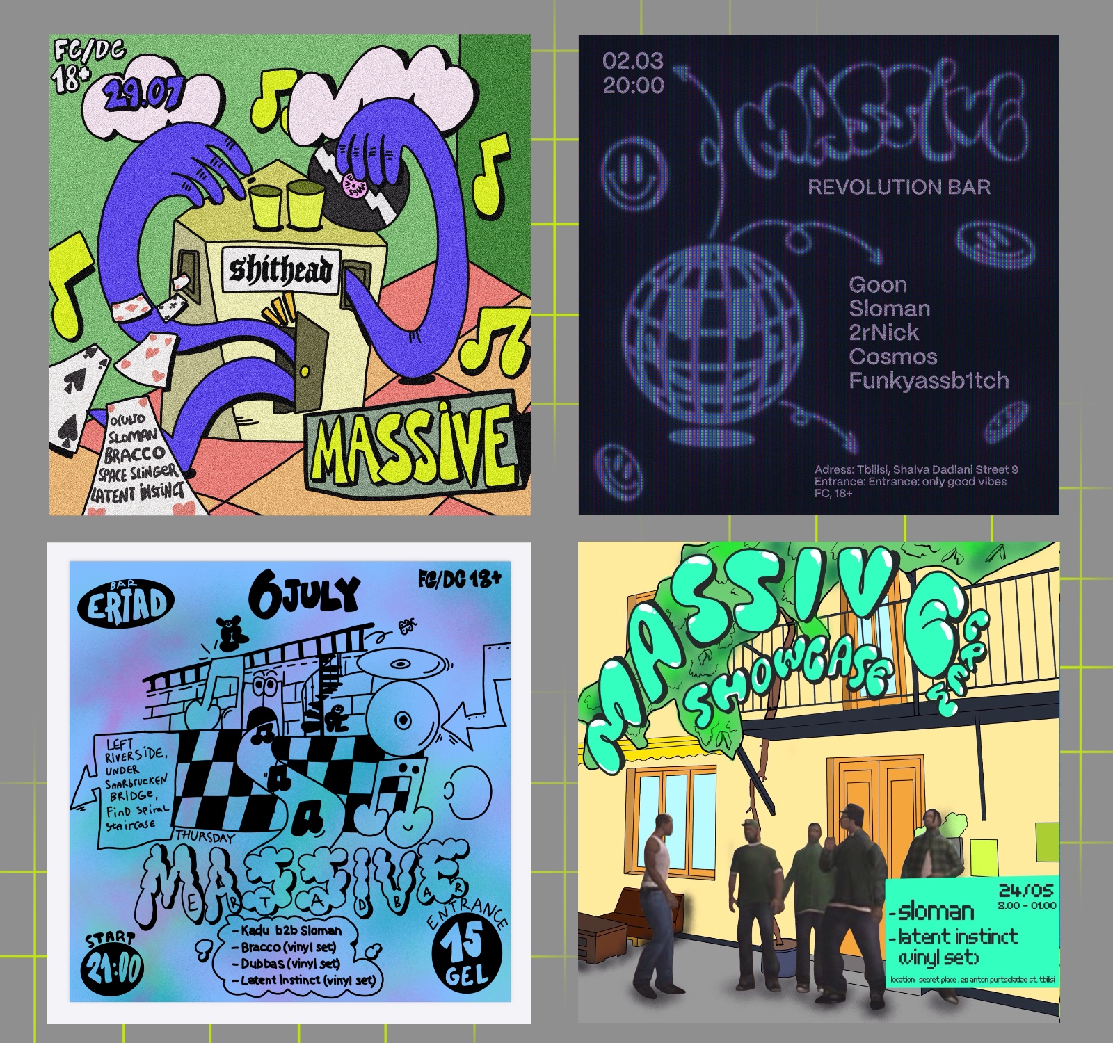 Серия афиш для Massive cru — Изображение №2 — Иллюстрация, Маркетинг на Dprofile